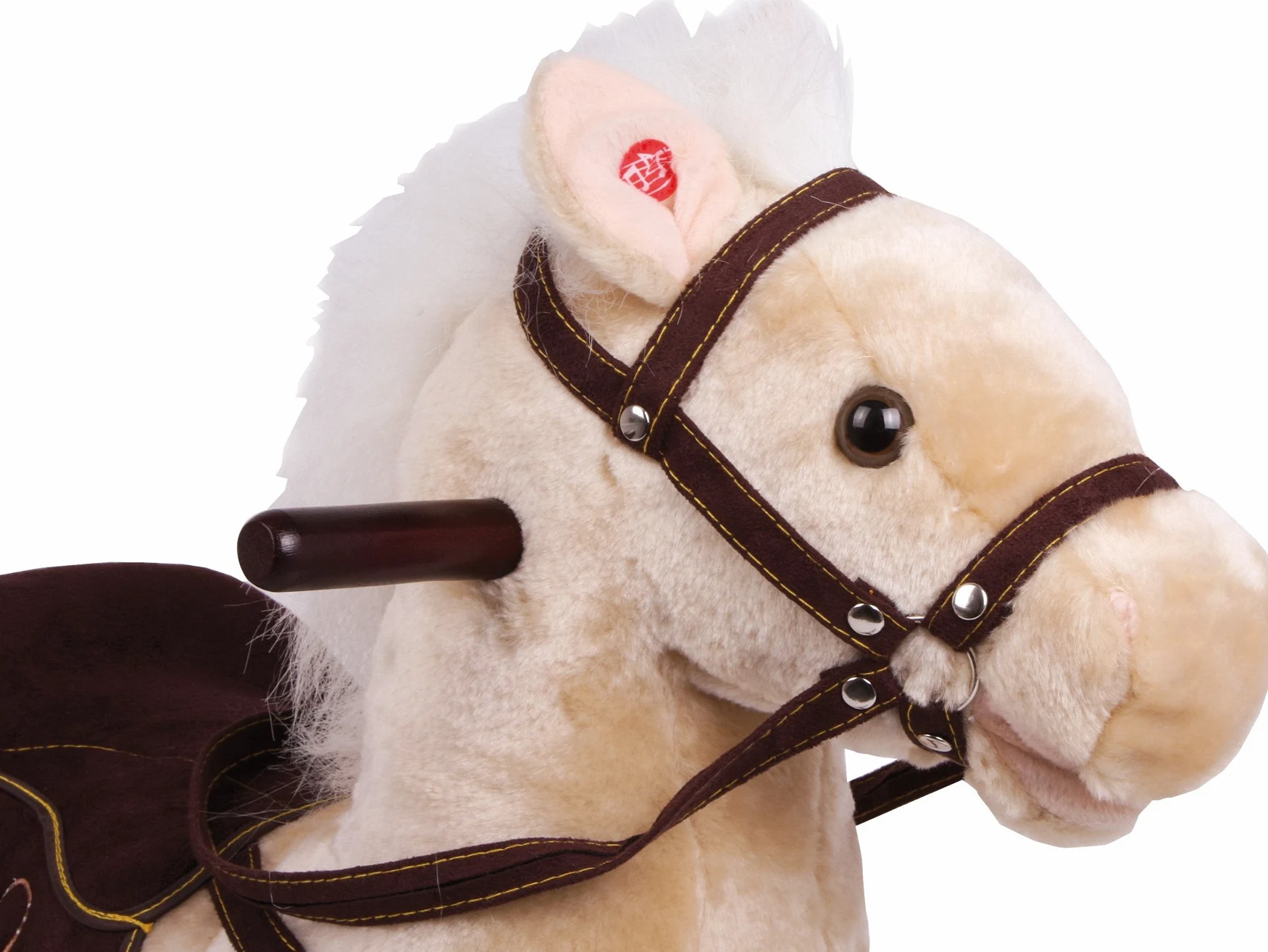 4101 Cavallo a dondolo "Zottel" small foot, in legno e tessuto, con effetti sonori (suono di zoccoli al galoppo e nitrito), dai 3 anni di età