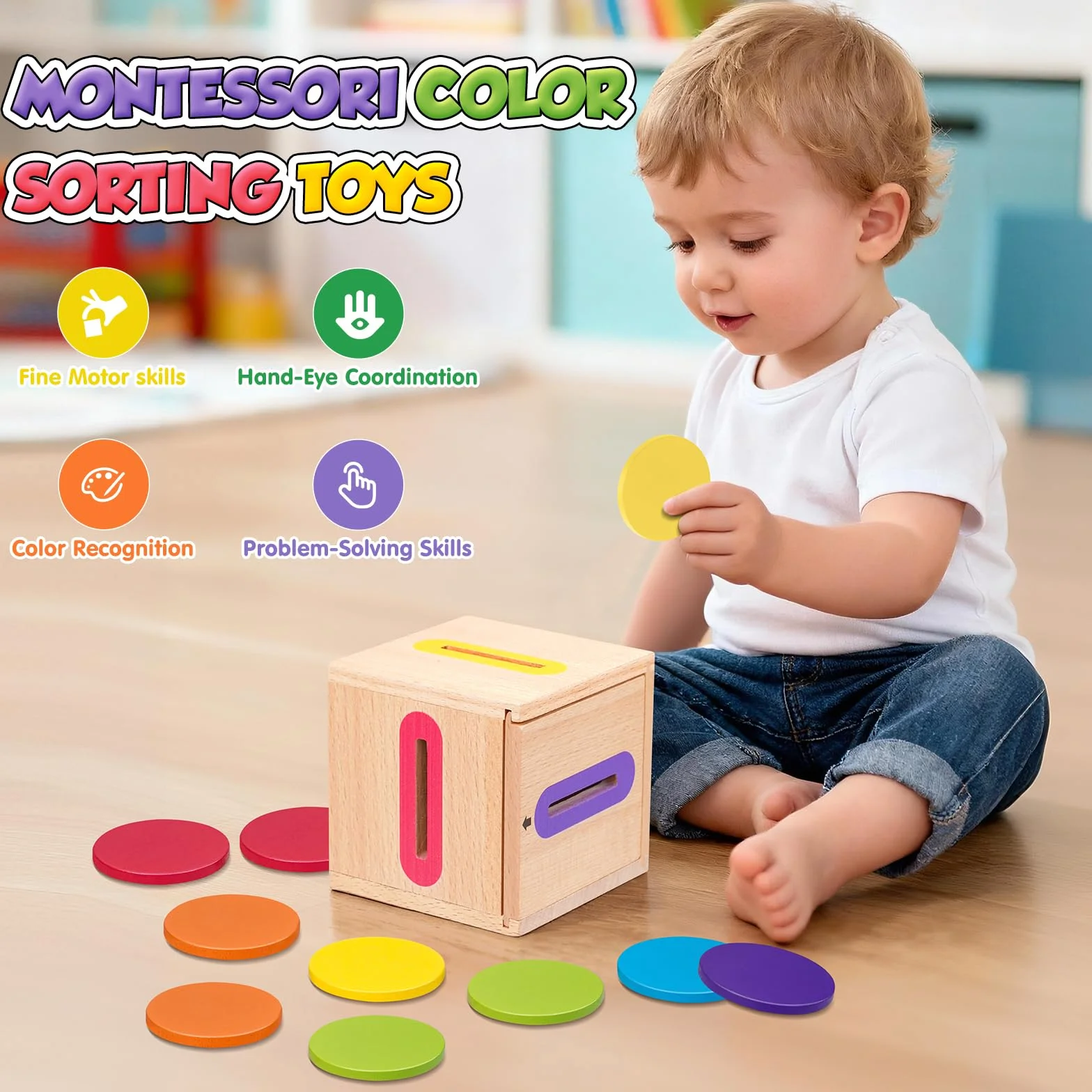 Giochi Montessori 1 2 3 Anno, Giocattoli Bambino 1-3 Anno Giochi da Viaggio Bambini 2 1 3 Anni Regalo Bambino 1-3 Anno Educativi Giocattoli in Legno per attività e Sviluppo