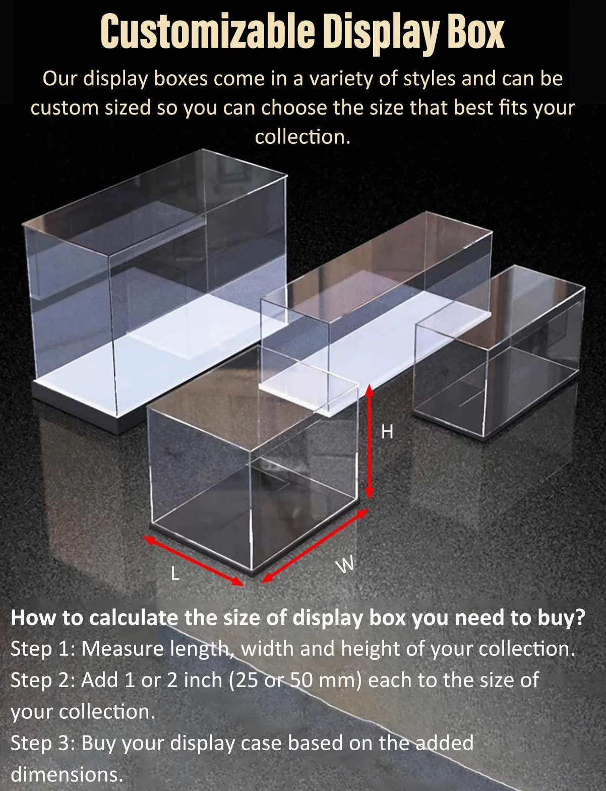 Teca Plexiglass Vetrina Trasparente Lunga con 2 Porte, Scatole Acriliche Impilabili a Base Bianca per Esposizione, Vetrina da Tavolo Antipolvere per Regali(300x100x500mm/12x4x20in)