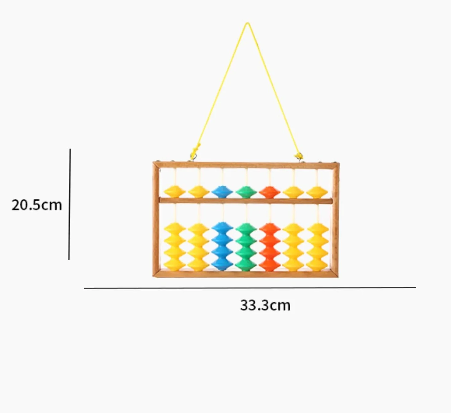 Abaco, 7 Colonne Abaco in Legno Appeso Strumento Educativo Cinese Calcolatrice for Studenti Insegnanti Abaco Gioco Educativo(Gold)