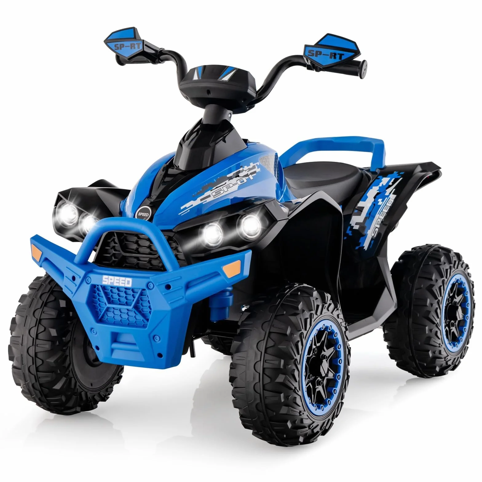 RELAX4LIFE Quad Elettrico per Bambini 3-8 Anni con Velocità Regolabile, Auto a Batteria Multifunzione 12V con Anteriore e Posteriore, Luci a LED, Musica, Pedale, Clacson, Carica 35KG (BLU)