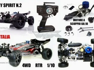 VRX Buggy Spirit N2 1/10 off Road con Motore a Scoppio Go.18 a 2 Marce Radio 2.4GHz 4WD RTR RH1007