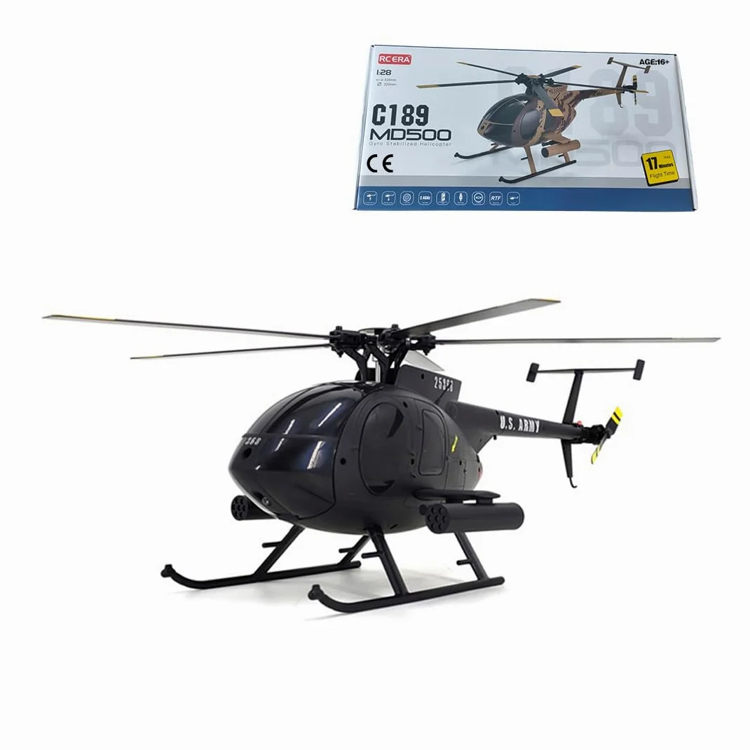 MD500 C189 Little Bird elicottero radiocomandato 1:28 4 canali monrotore RC con giroscopio a sei assi e modalità 6G, modello aereo per adulti e amanti del volo, volo all'aperto