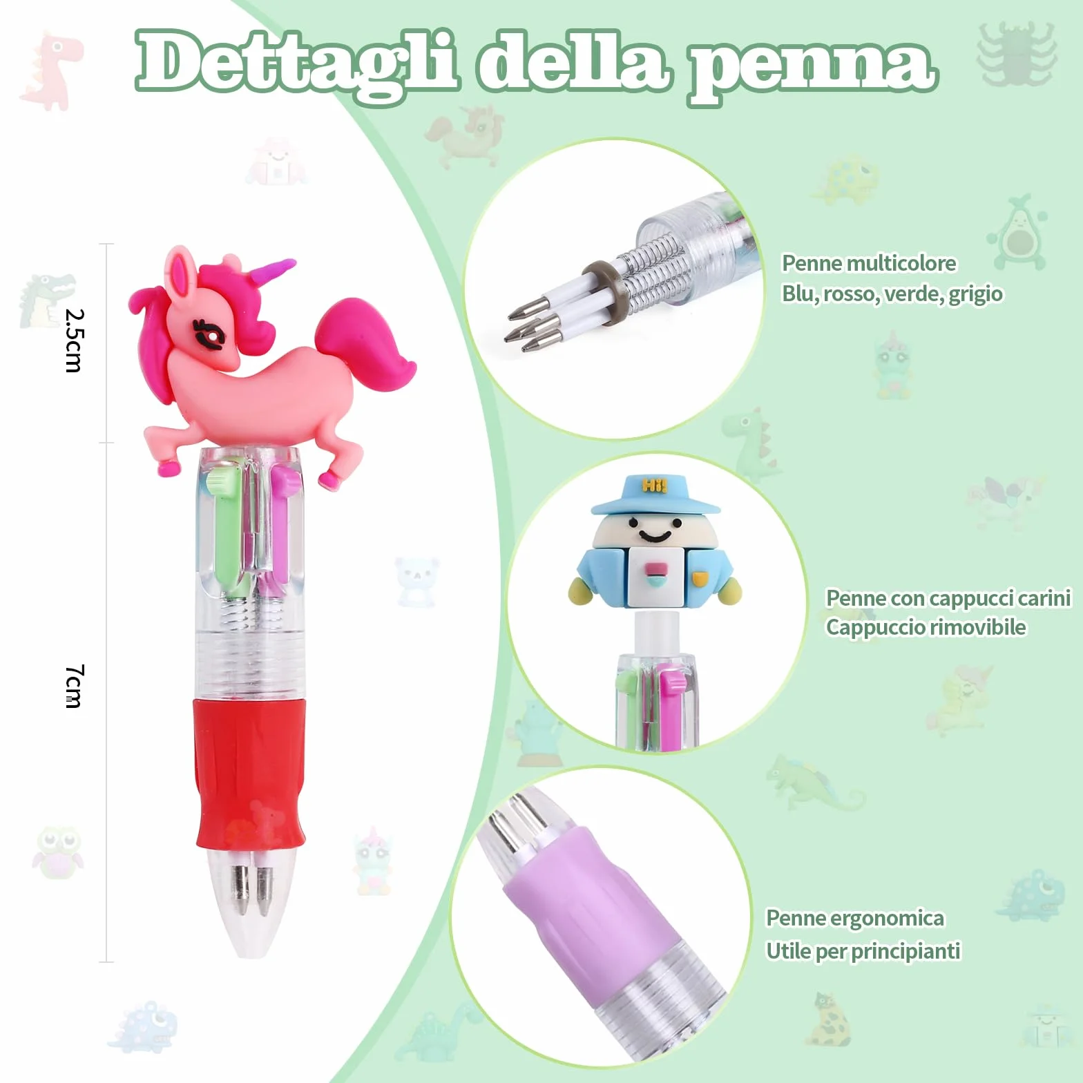 Penne Regalini Fine Festa Compleanno Multicolore Bambini Gadget Penne Gel Colorate (30)