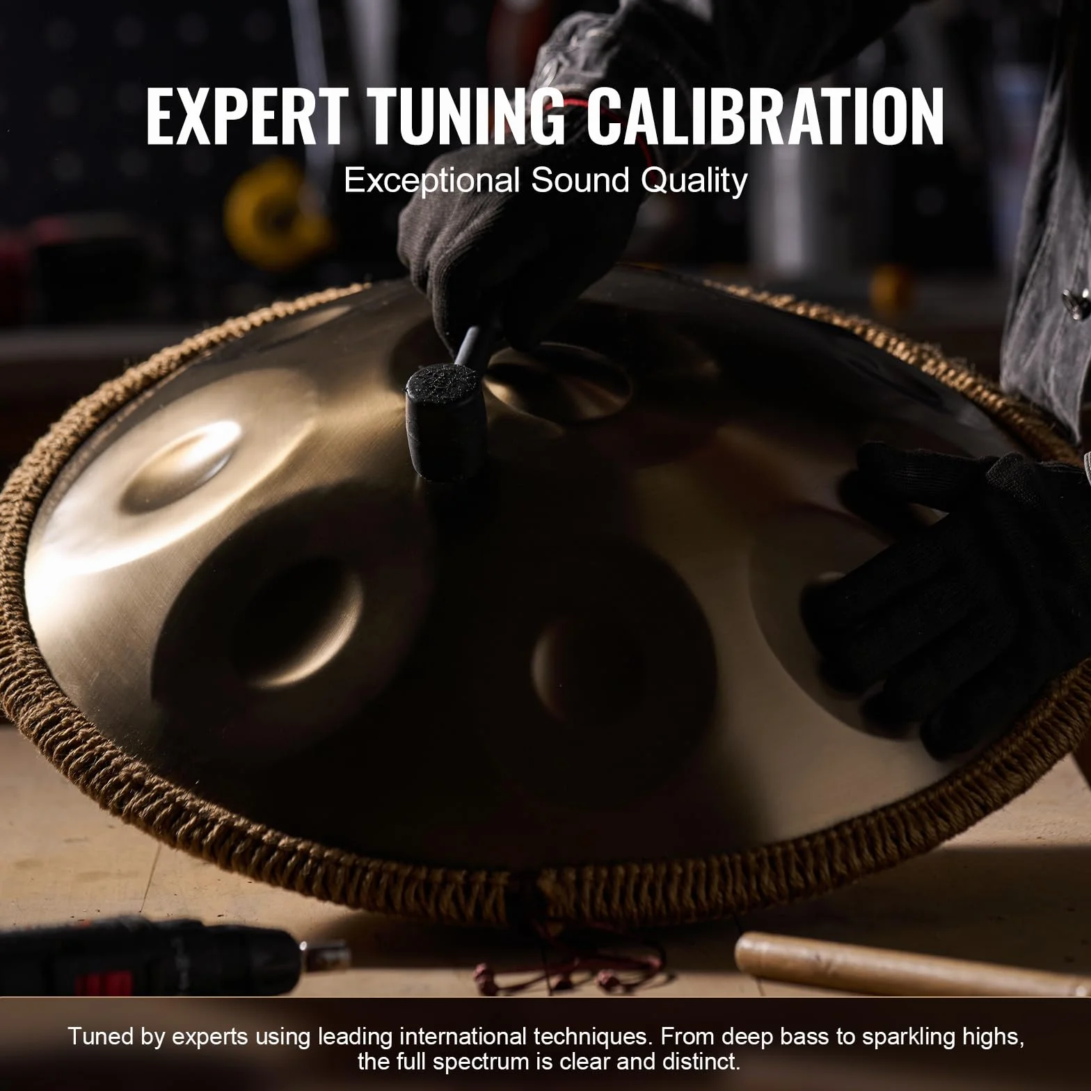 VEVOR Handpan Tamburo 550 mm, 10 Toni in Re Minore - Con Mazze, Supporto, 432 Hz Borsa per Trasporto - Strumento Sonoro Curativo per Adulti Principianti