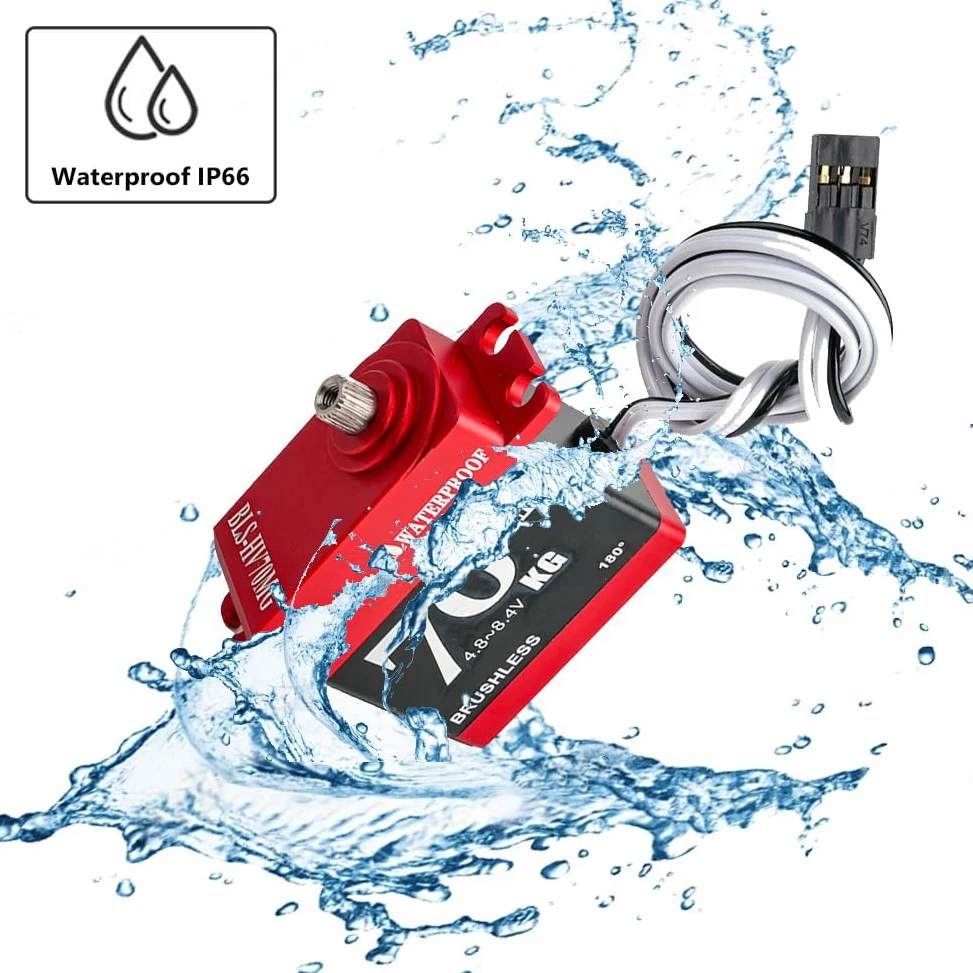 Servomotore digitale RC ad alta coppia 70KG Brushless BLS-HV70MG Servo sterzo ad alta tensione 4.8 ~ 8.4V impermeabile per auto RC 1:8 1:10, angolo di controllo 180 gradi