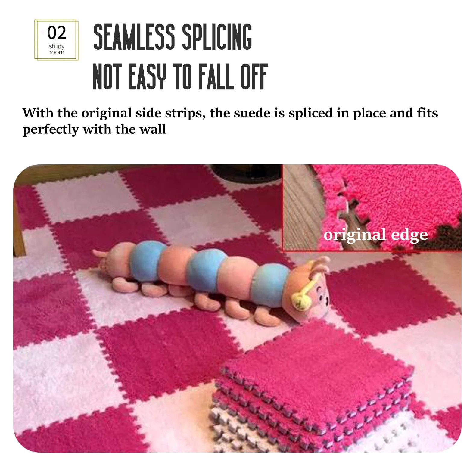 Tappeto da Pavimento in Schiuma Morbida Splice Interlocking Carpet, Tappeto da Puzzle ad Incastro, 24 Pezzi di Tappetino da Arrampicata colorato, Tappeto da Arrampicata i,Blue+White