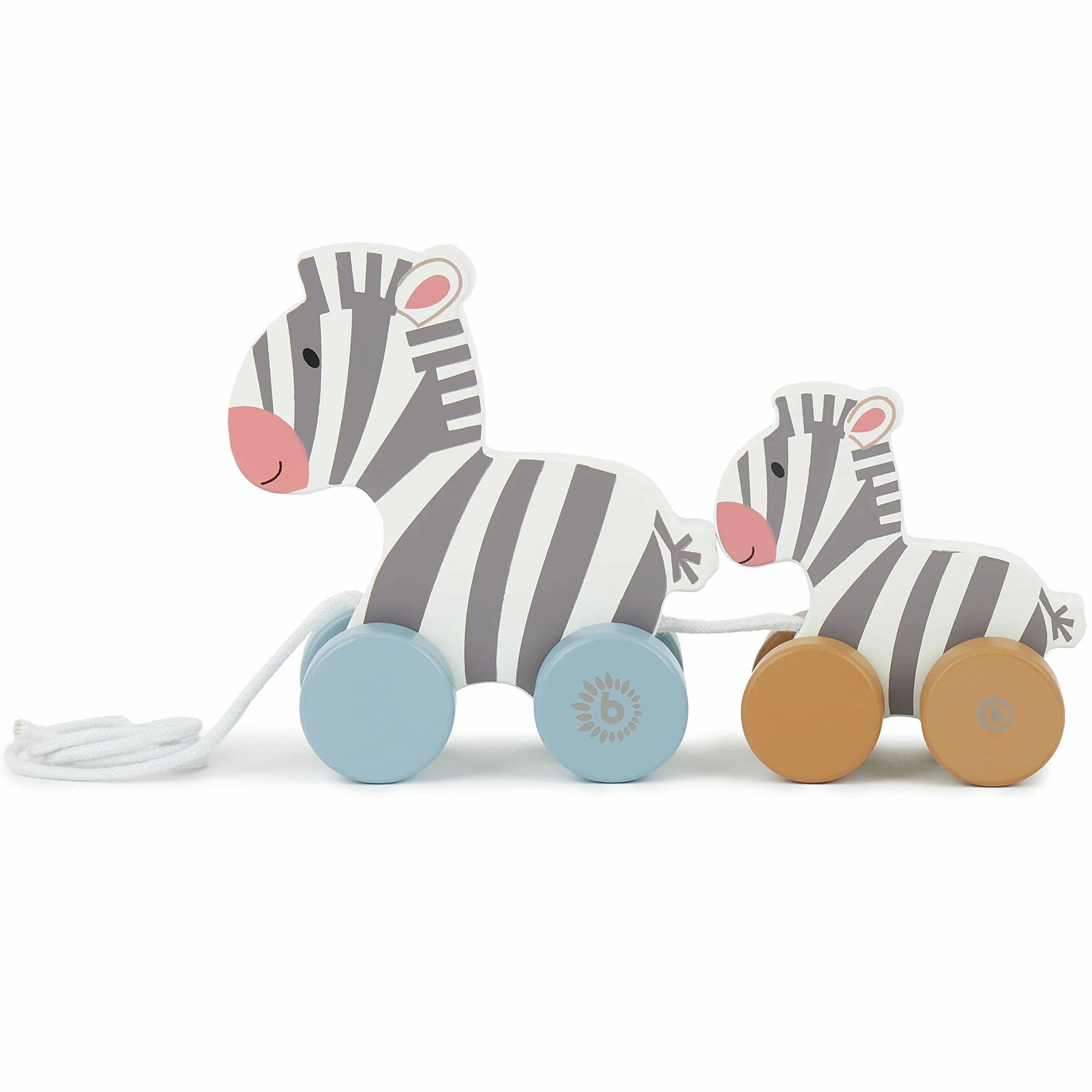 Bieco Giocattolo da Tirare in Legno - Carino Animale Zebra per Bambino a partire da 1 anno - Famiglia zebra