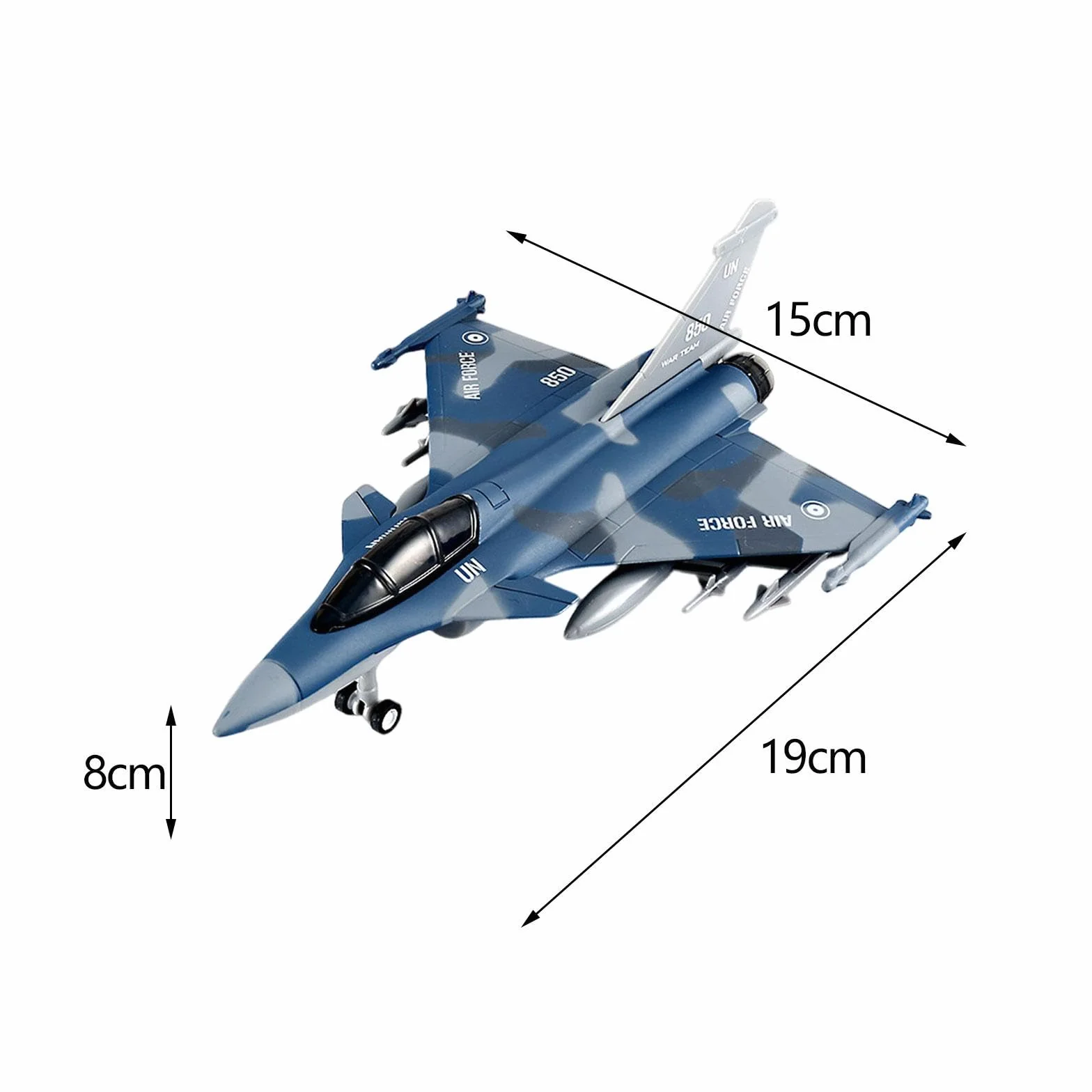 kowaku Aeroplano Tirare Indietro Giocattolo Jet da Combattimento Giocattolo, Regalo di Compleanno, Collezione Giocattolo Aereo Modello in Lega pressofusa, Blu