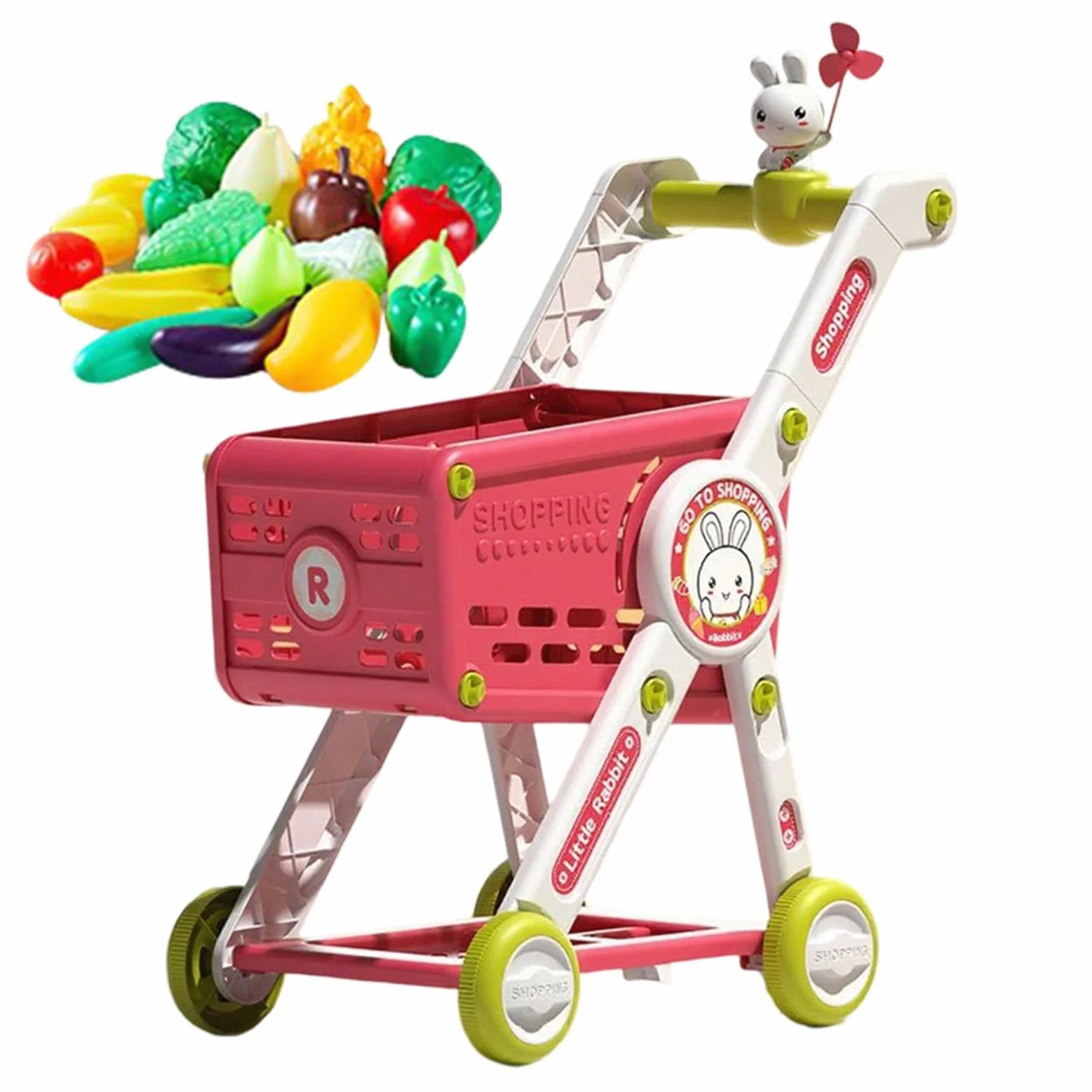 Carrello Spesa Bambini Cucina Finti Educativi Interattivi | Carrellino Giocattolo con Cibo Finto Cucina Finti Di Ruolo Carrellino Per Bambini E Bambine Prescolari Studenti Della Scuola