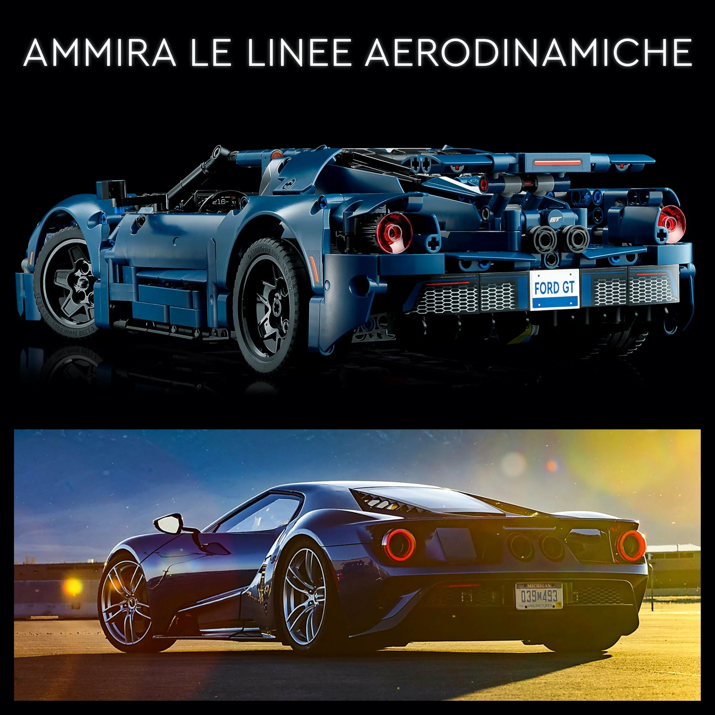 LEGO 42154 Technic Ford GT 2022, Kit Modellino di Auto da Costruire per Adulti, Idea Regalo per Uomo o Donna, Lui o Lei, Supercar in Scala 1:12 con Dettagli Originali, Set da Collezione