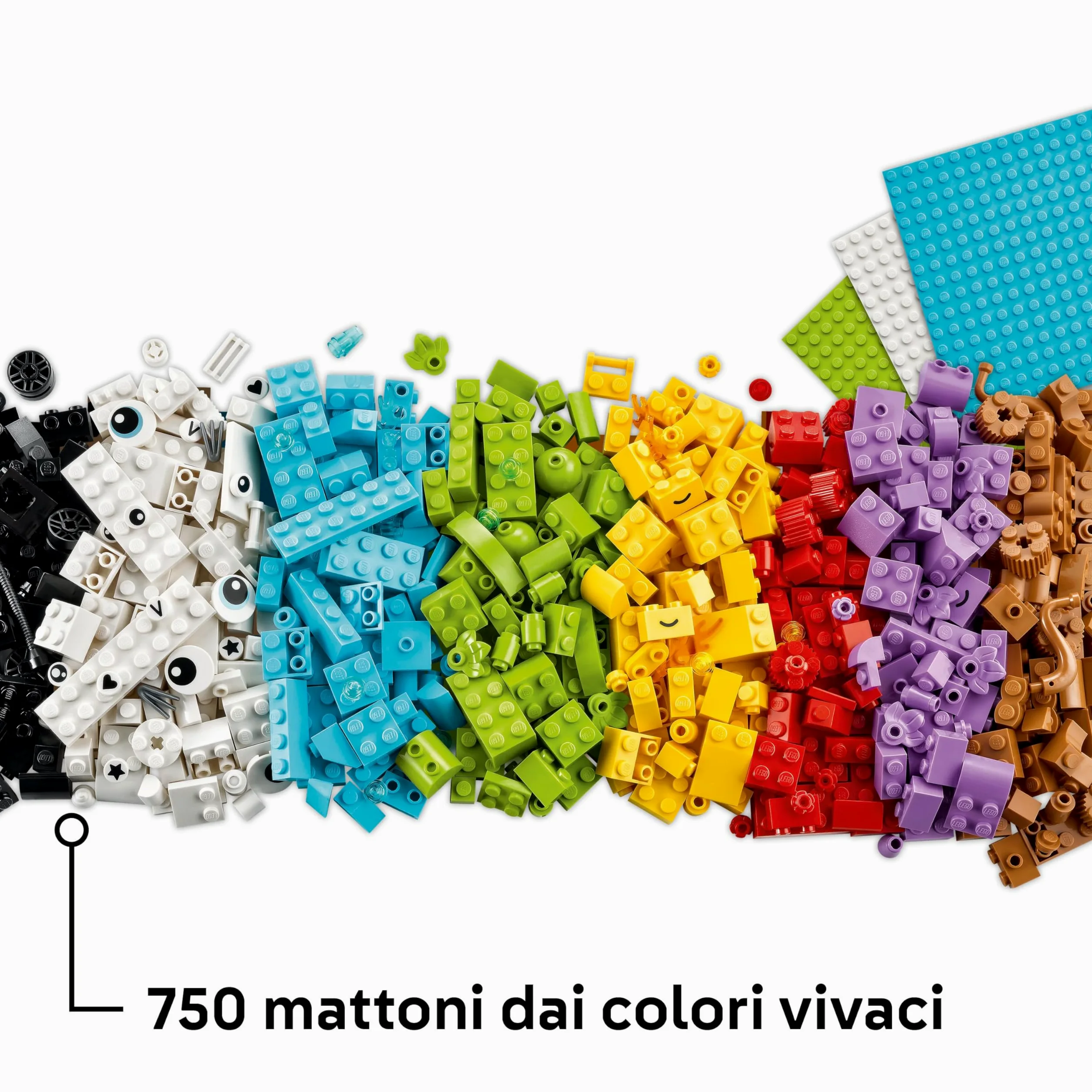 LEGO Classic Scatola Creativa Build-and-Play - Mattoncini Colorati per Costruire Casa, Cane Giocattolo, Camion dei Pompieri, Tastiera e Altro - Giochi Creativi per Bambini e Bambine da 5 Anni - 11044