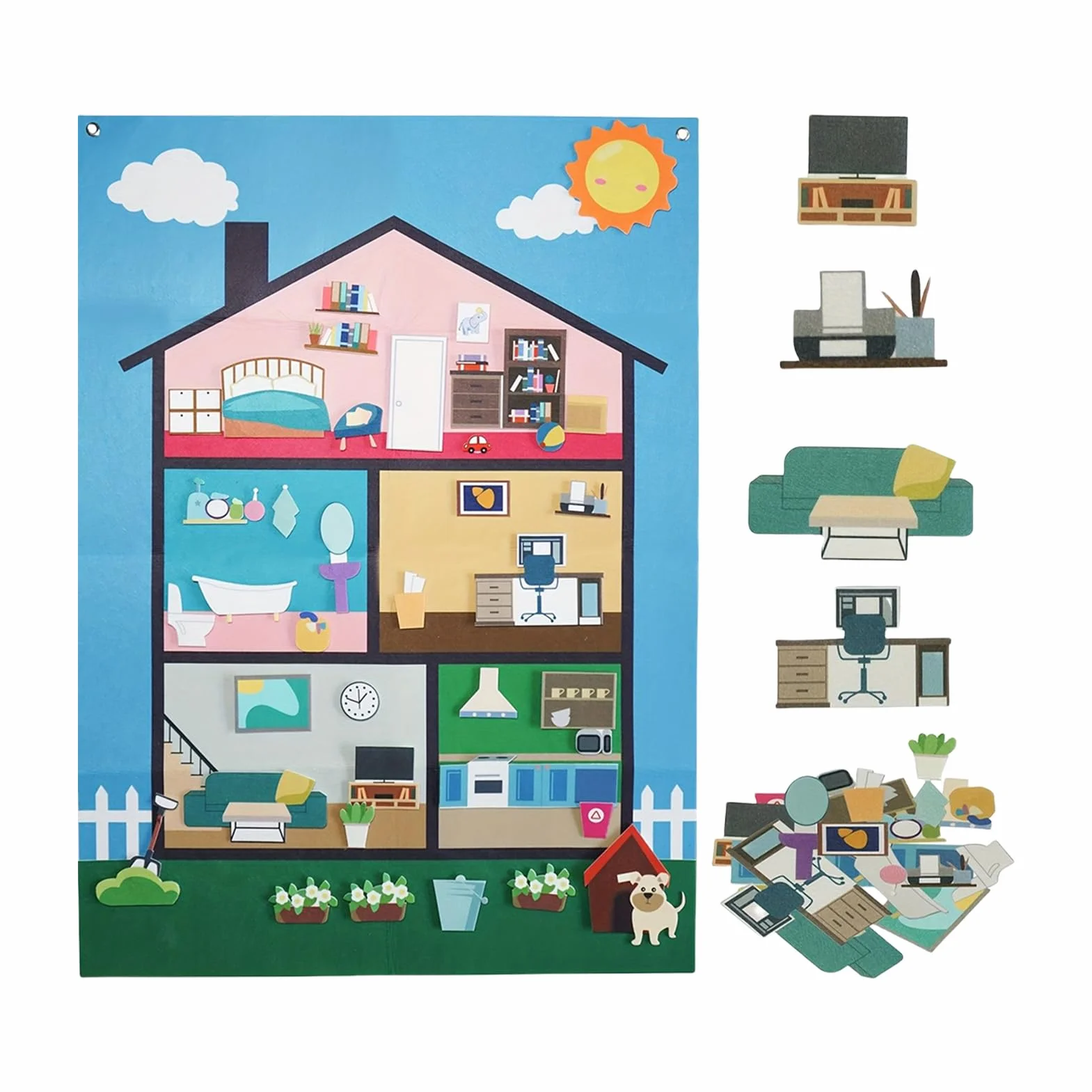 Pannello in Feltro per Bambini Gioco Sensoriale | Pannello attività Morbido da Parete | Gioco Sensoriale Educativo per Ragazzi Ragazze in età Prescolare Sviluppo Abilità Casa Viaggio Libero