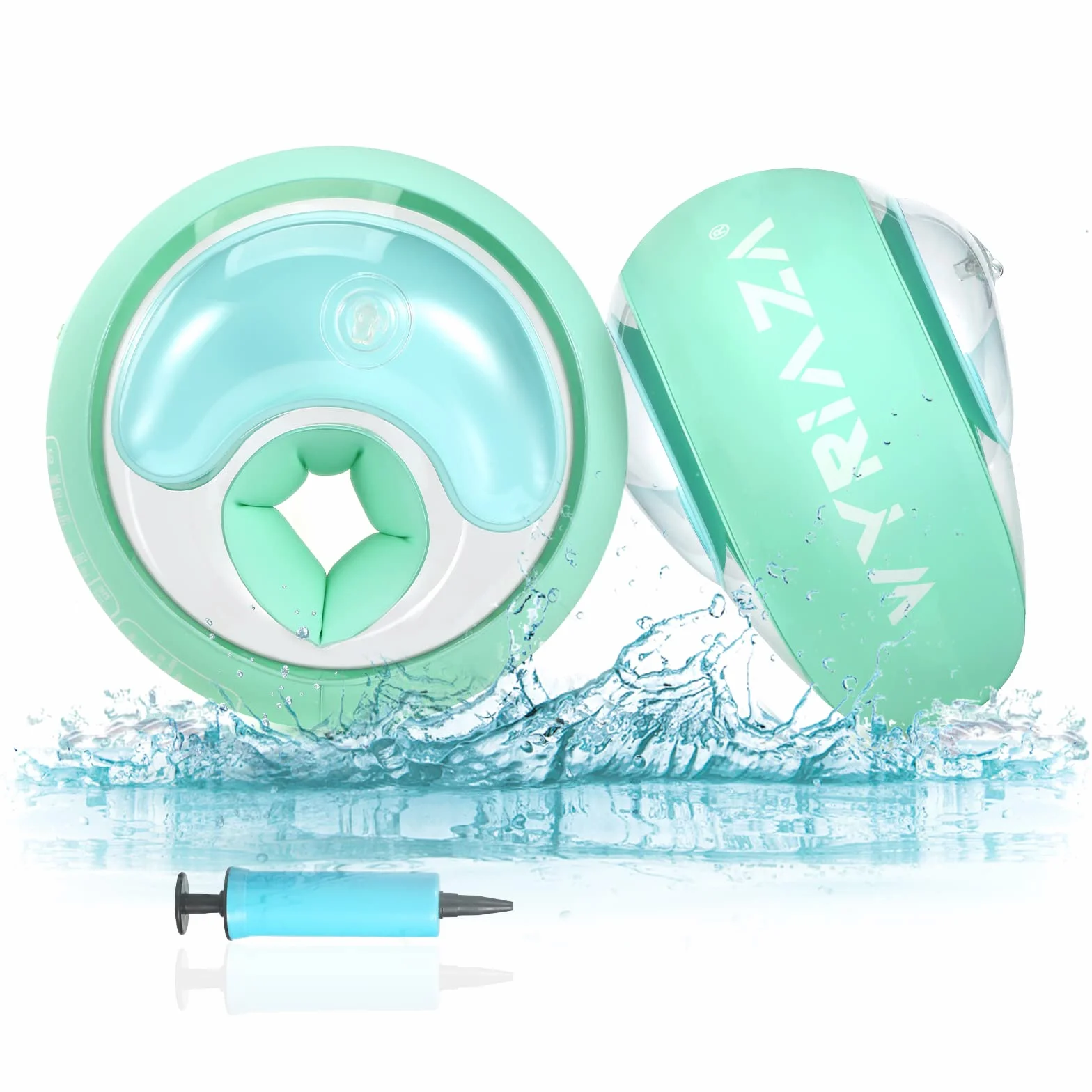 WYRIAZA Braccioli Bambini, Braccioli Gonfiabili Mare Bambino con 3 Airbag Indipendenti| Bambini di 1-6 Anni, 6-20Kgs (XS,S, Verde)