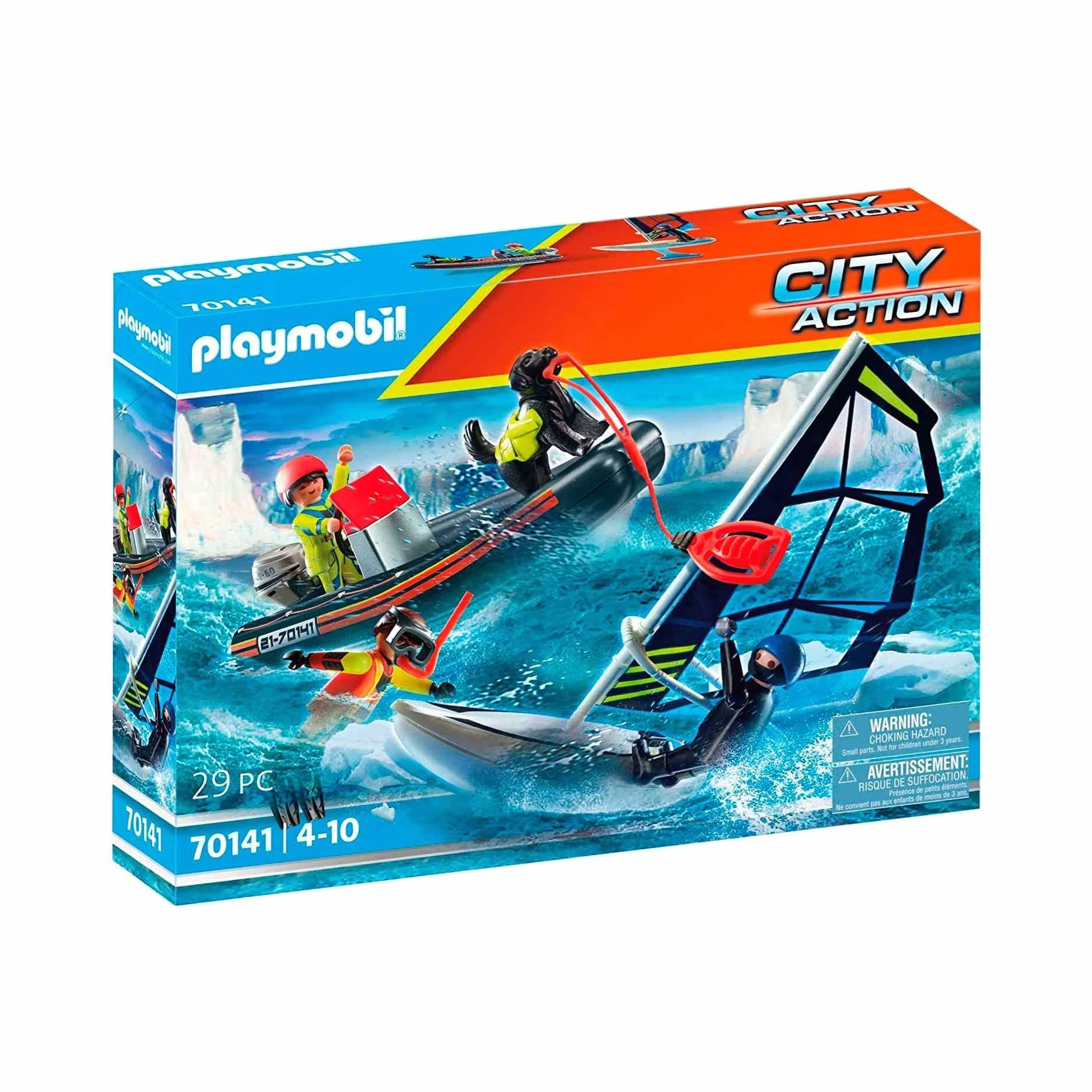 PLAYMOBIL City Action 70141, Gommone della Guardia Costiera, dai 4 Anni