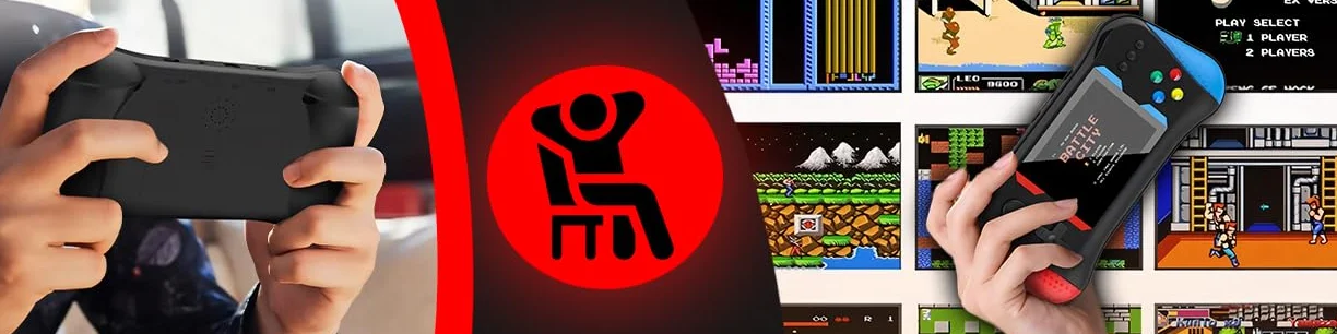 Retoo Console di gioco portatile retrò con display LCD 3,5 pollici, per due giocatori con 500 giochi classici, batteria 1200 mAh, schermo, console per videogiochi retrò per bambini, console da gioco