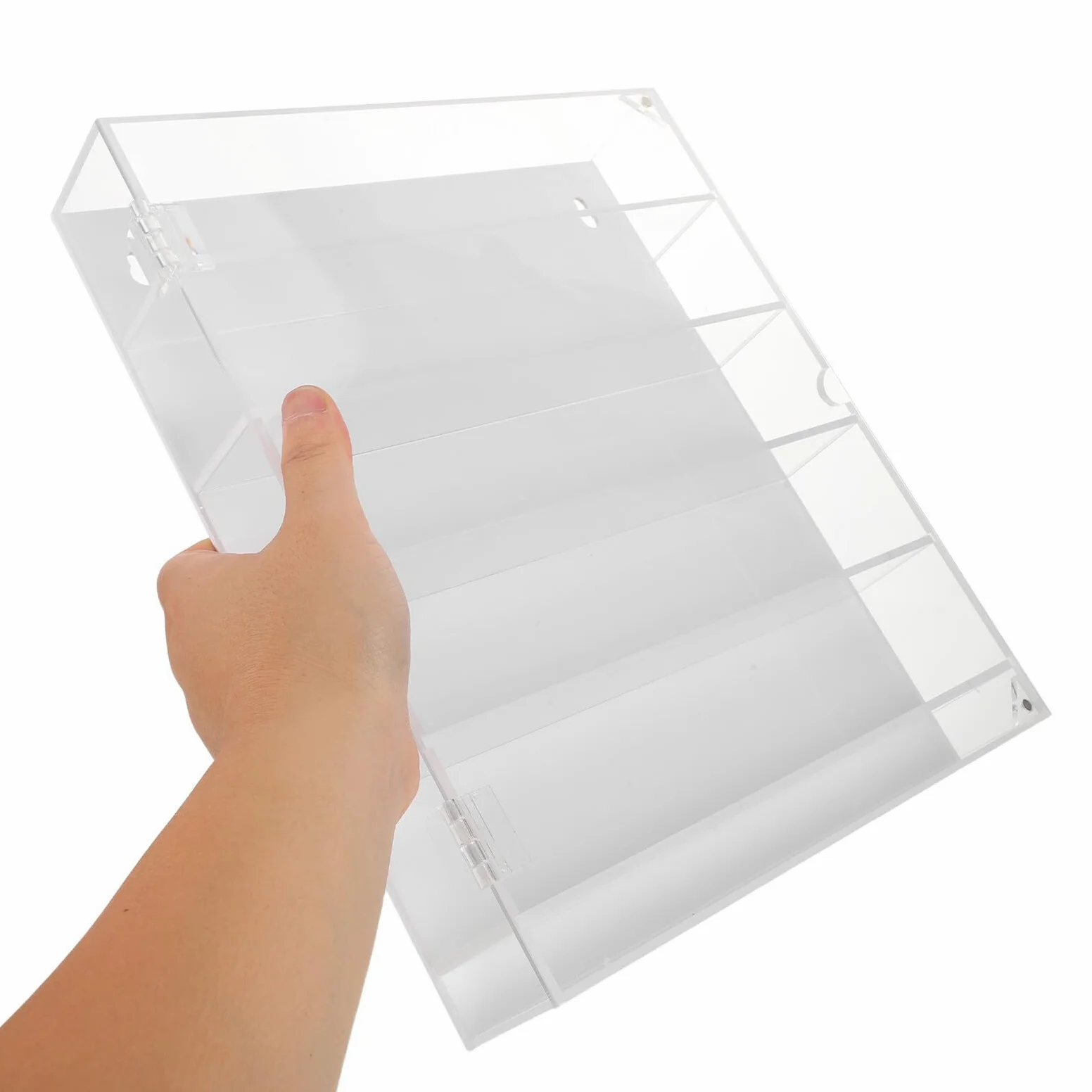 ERINGOGO Vetrina Espositiva in Acrilico Bianco a 5 Livelli per Modellini | Scomparti Individuali, Design Trasparente, Montaggio a Parete per Hobby Room