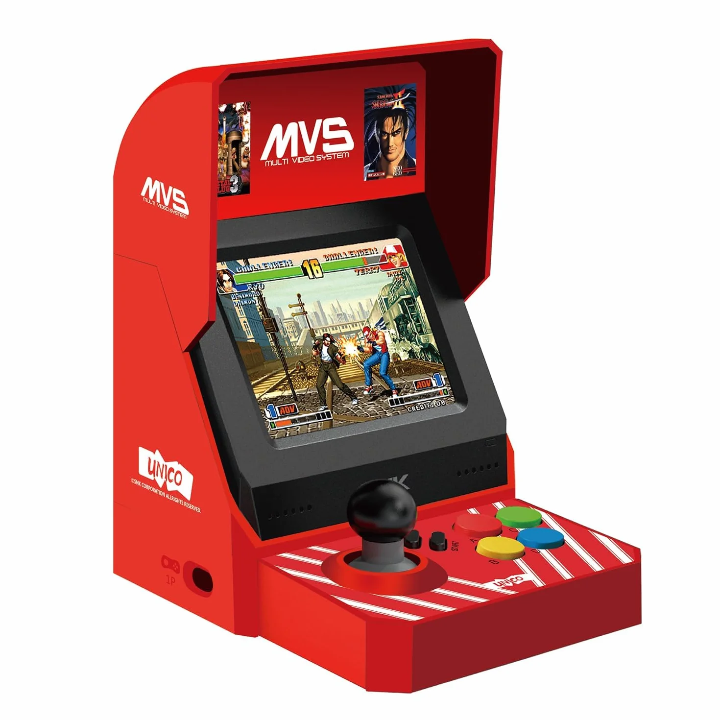 UNICO MVS Mini Arcade, 45 Gmeas Classici con Licenza SNK, Tra cui The King of Fighters, Metal SLUG ecc., Supporta Uscita HDMI per Schermo Grande / 2 Porte per Gamepad / Regali per Adulti e Bambini