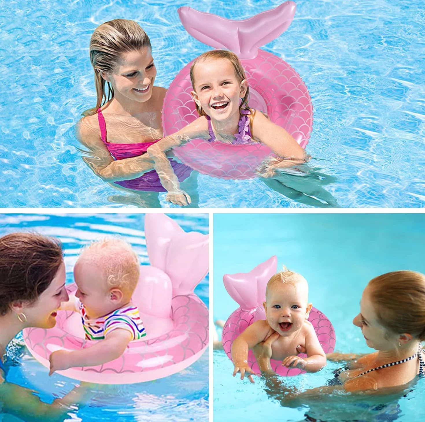Pipihome Baby Anello di Nuoto per 6-36 mesi, Salvagente Neonato Gonfiabile per Bambini con Sedile, Ciambella Gonfiabile Accessori per il Della Piscina per Neonati e Bambini Piccoli