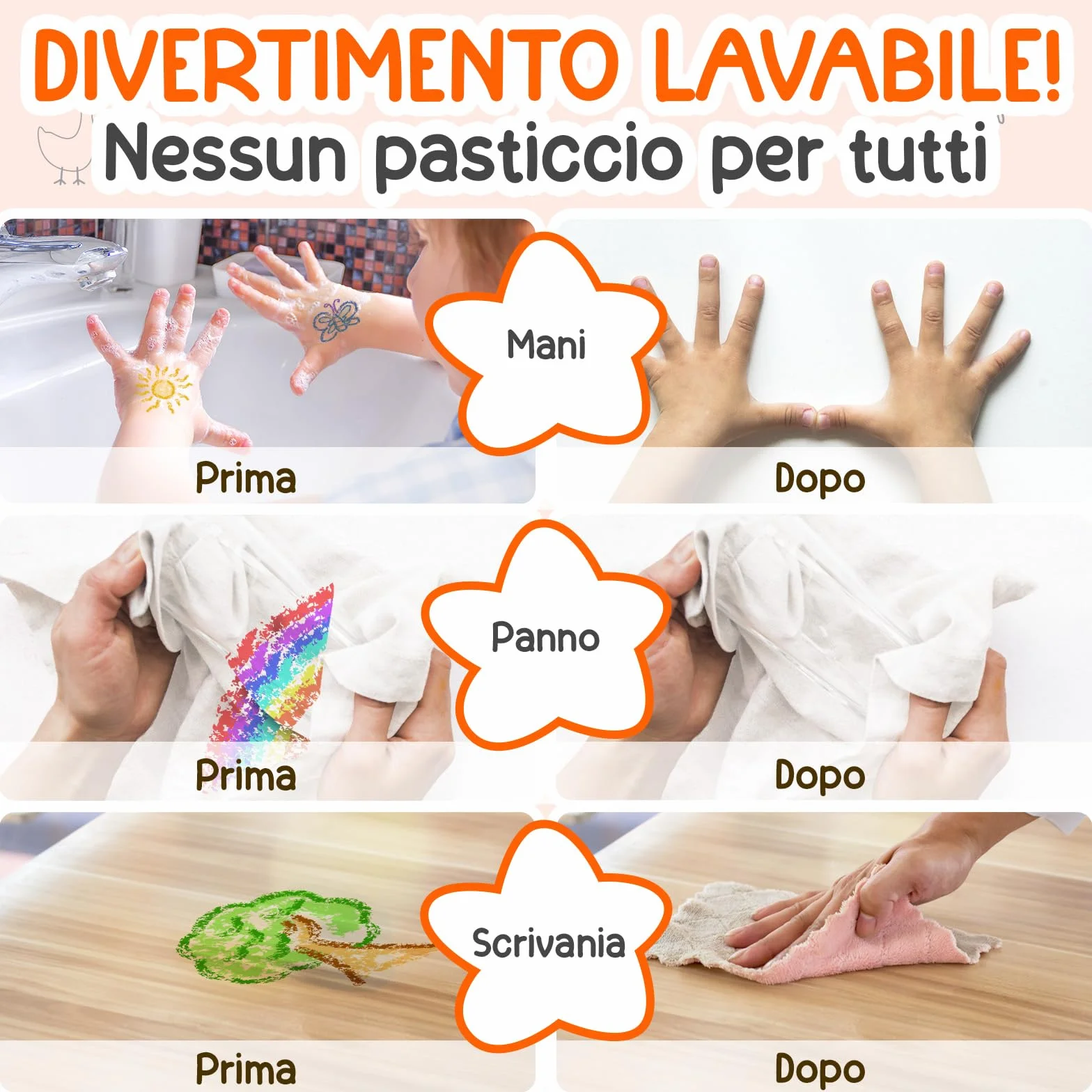 TinyGeeks 24 Pastelli a Cera Twistabili - Non Tossici per Bambini 1-3 Anni - Pastelli a Cera Lavabili per Bambini di Età 4-8 Anni
