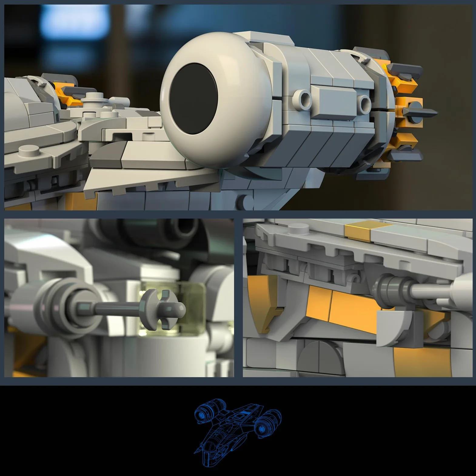 Givenni Star Ship - Set di blocchi da costruzione per adulti, serie Ultimate Collectors Star Ship Model Kit (777 pezzi)