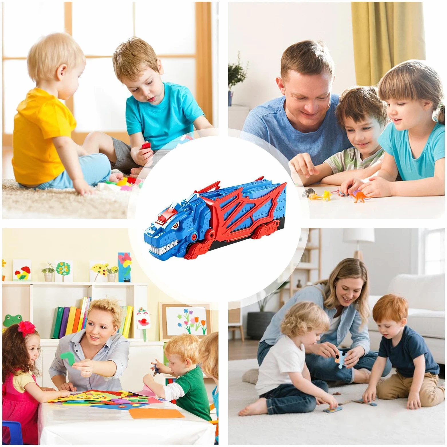 Pista Dinosauri Giocattoli Interattivo Flessibile DIY Educativo | Set Di Pista Da Corsa Dinosauri Per Bambini E Bambine Interno Esterno Prescuola Asilo Viaggio Compleanno