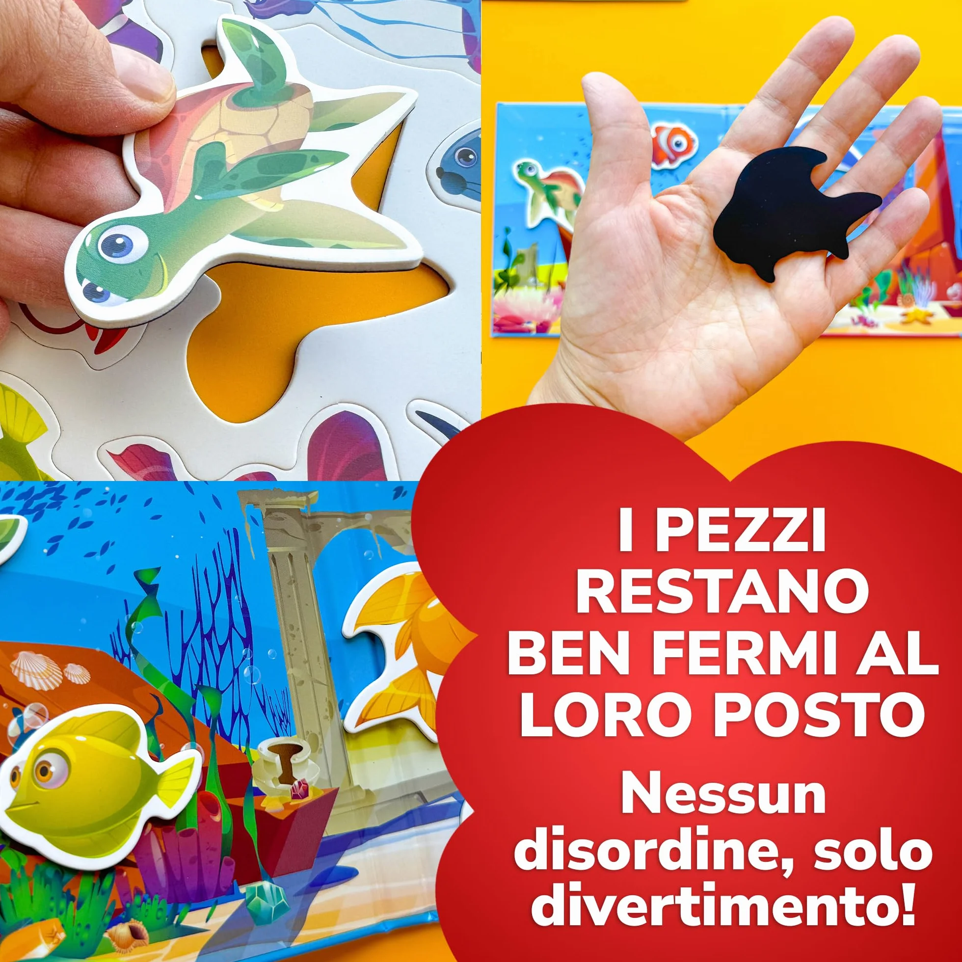 QUOKKA Gioco magnetico per bambini dai 2 ai 3 anni - Puzzle magnetico da oltre 20 pezzi per bambini piccoli in aereo - Giochi da viaggio con creature marine - Giocattoli educativi da viaggio - Magnete