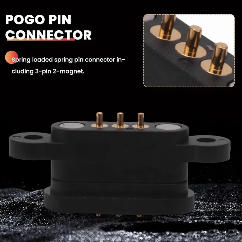 20 paia di connettori Pogo magnetici a molla a 3 pin, 3 posizioni, da 2,3 mm, fori incrociati, sonda , parti di ricambio accessori