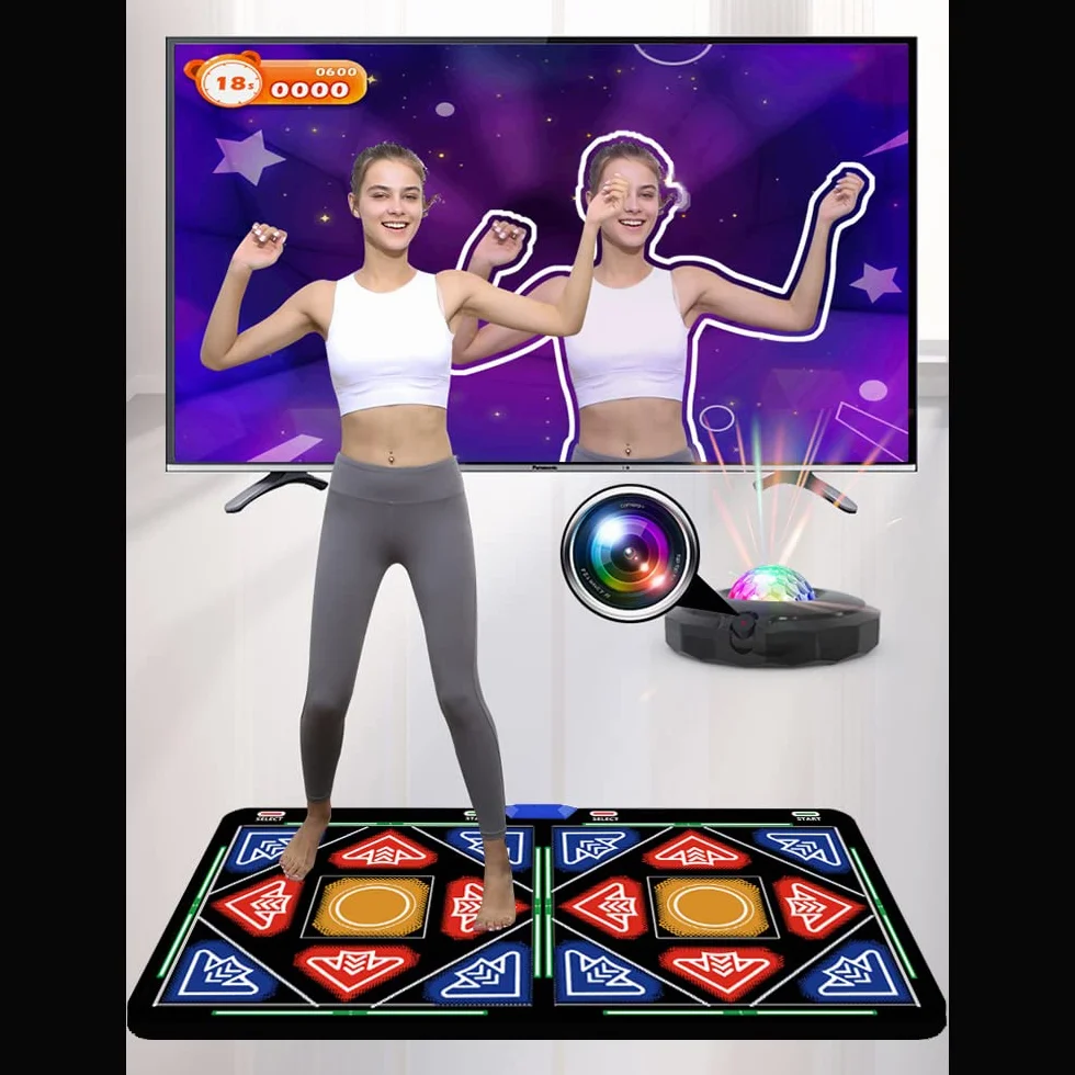 Tappetino da ballo elettronico con fotocamera, 64 GB, 1030 giochi, 650 canzoni, compatibile TV