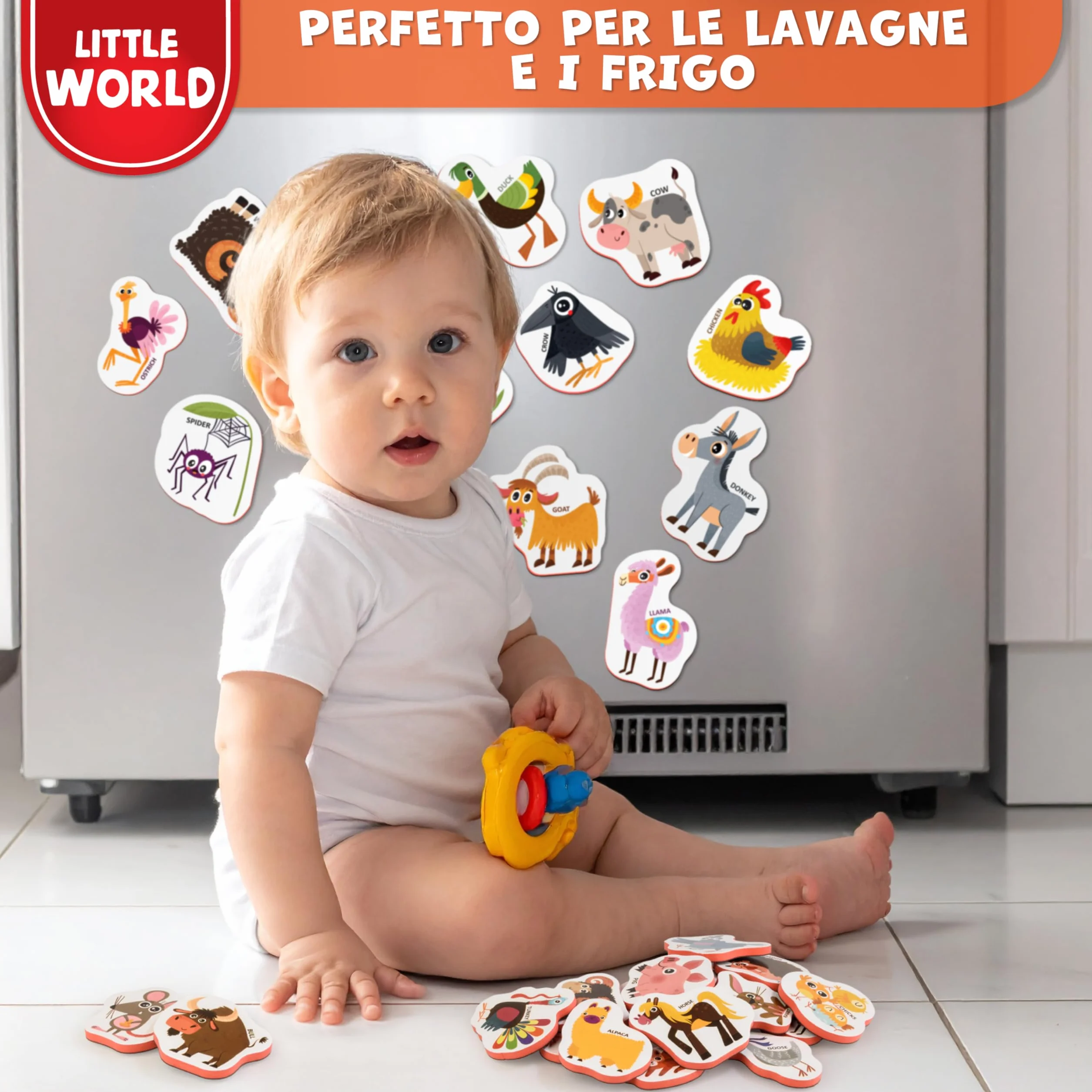 Magneti per frigorifero in schiuma per bambini 1-3 Little World 27 sztuk
