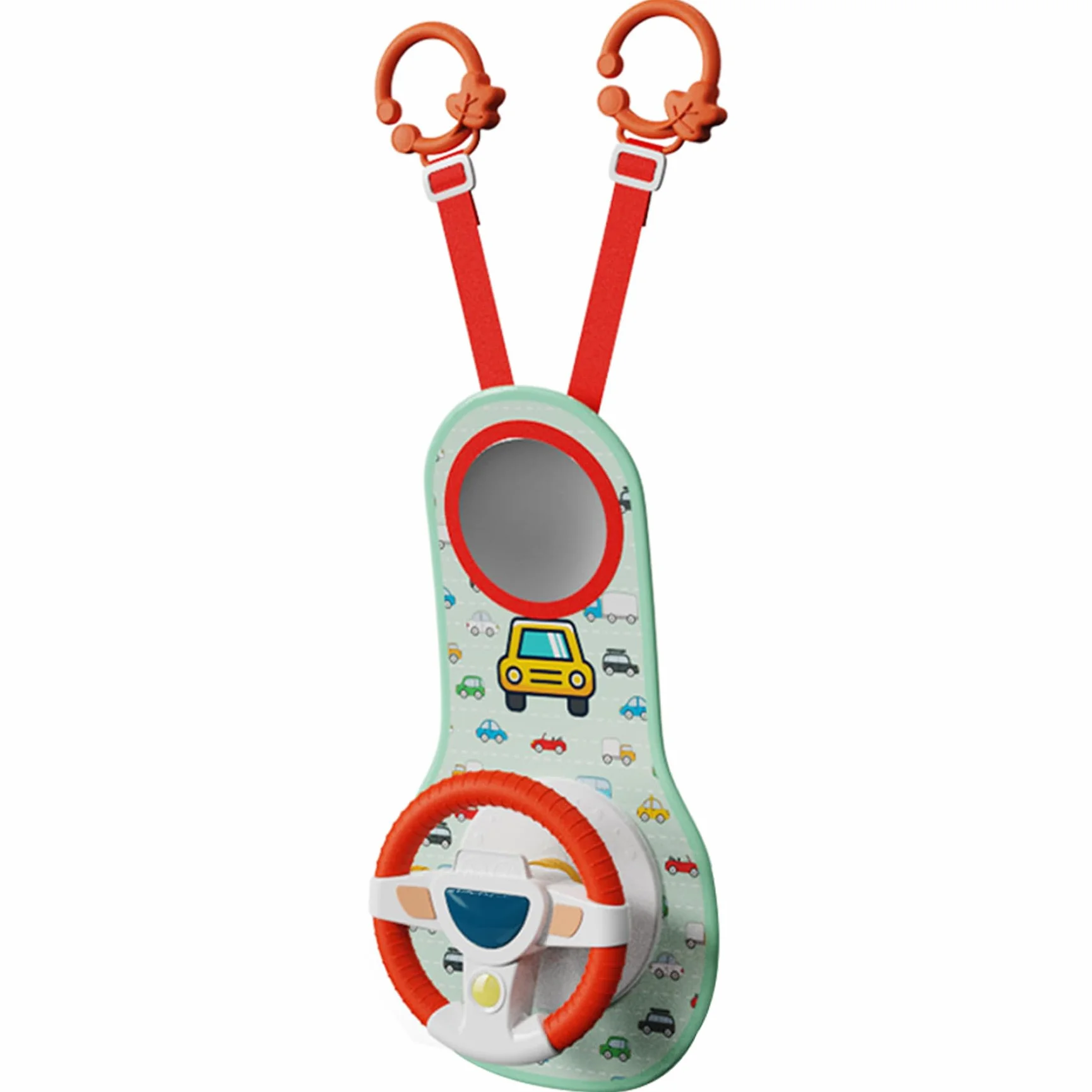 Volante per bambini con rotazione 360° specchio musica luci suoni giocattolo seggiolino auto