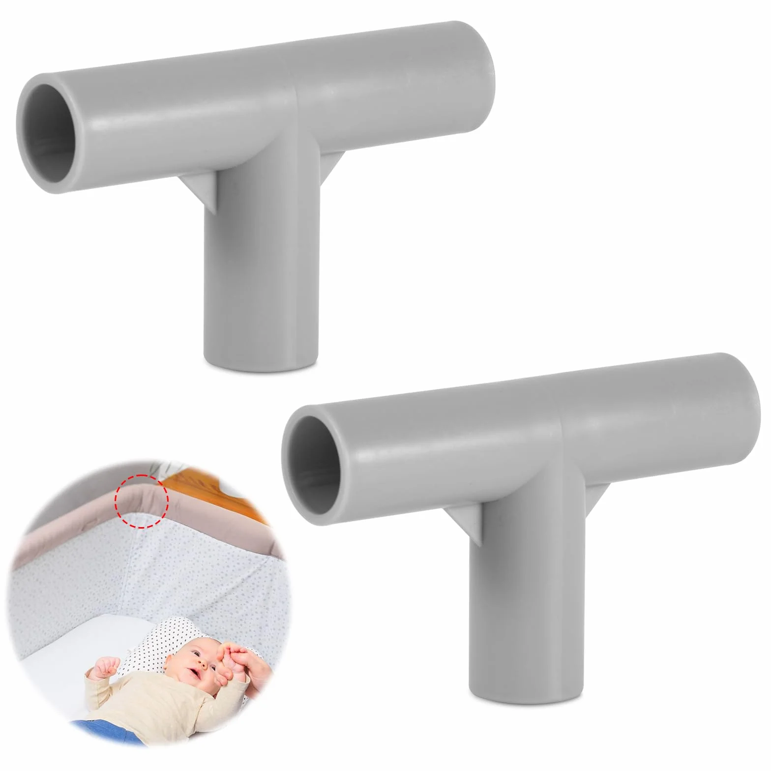 2 guarnizioni T per parco bambini, connettori 1,9 cm, accessori gioco
