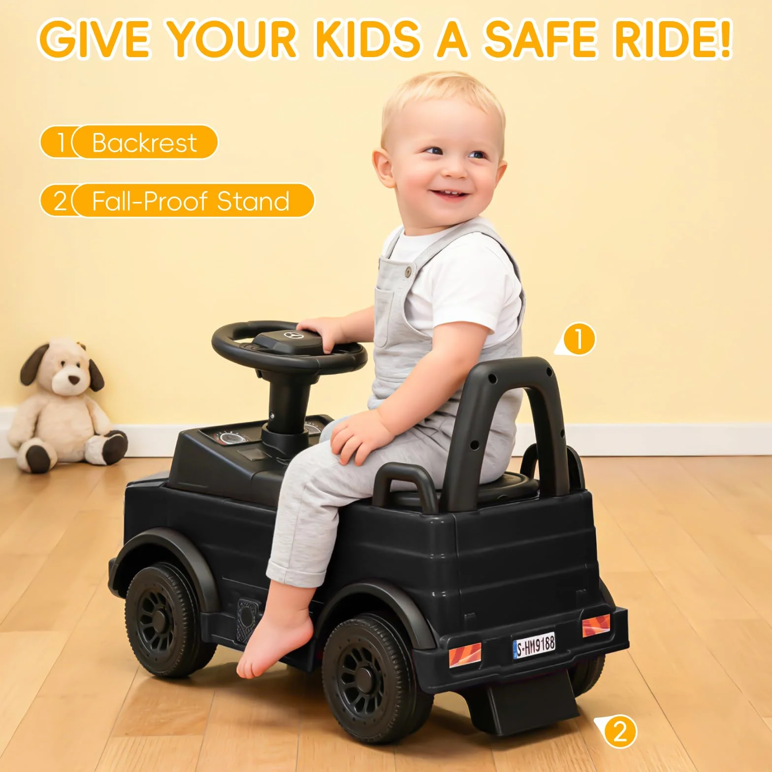 Macchina Cavalcabile Bambini Mercedes-Benz Unimog Licenza, Primi Passi 1-2 Anni Auto Glissante Bianco