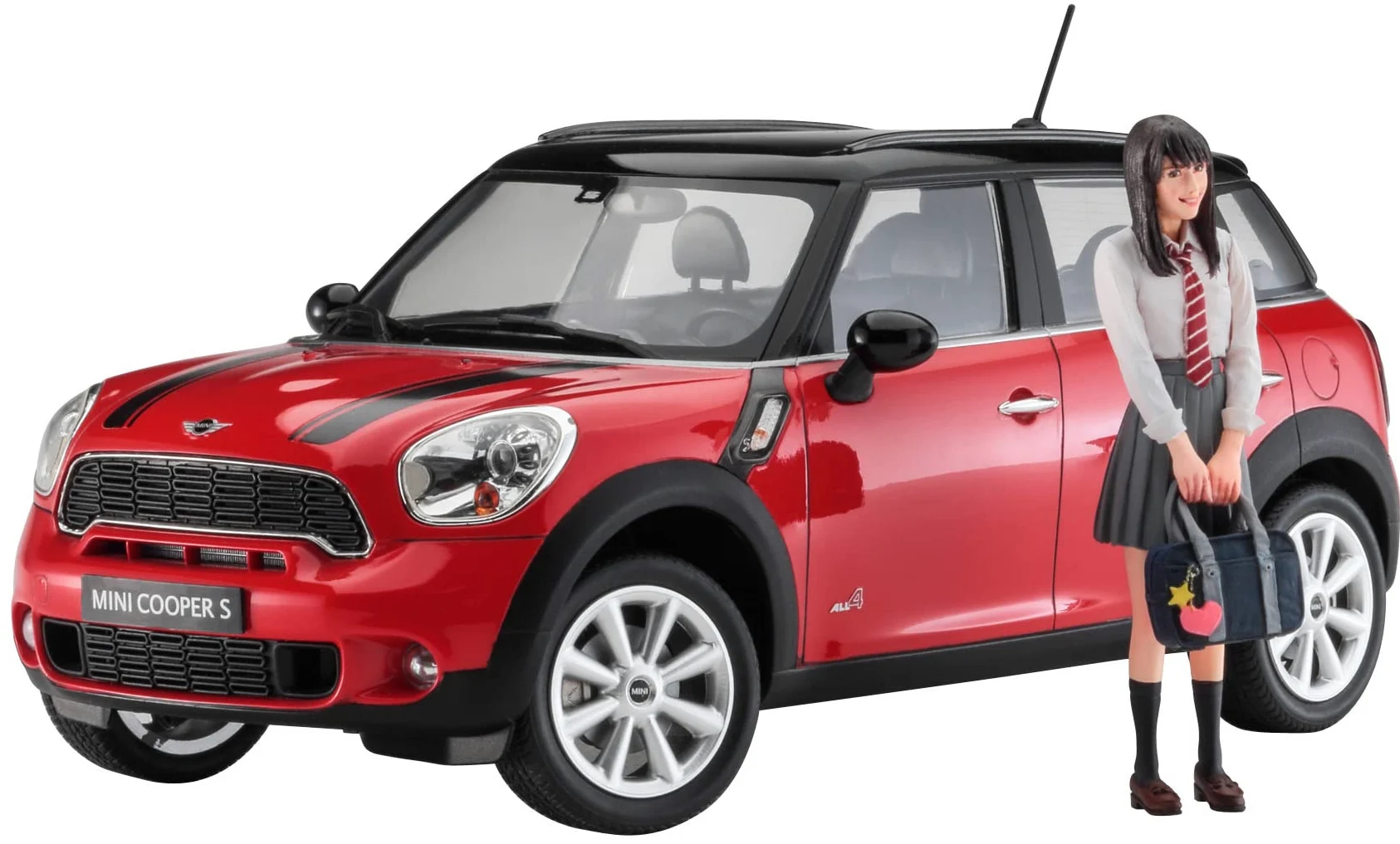 Hasegawa SP559 1/24 Mini Cooper Countryman All 4 - Kit modellino con statuetta, multicolore