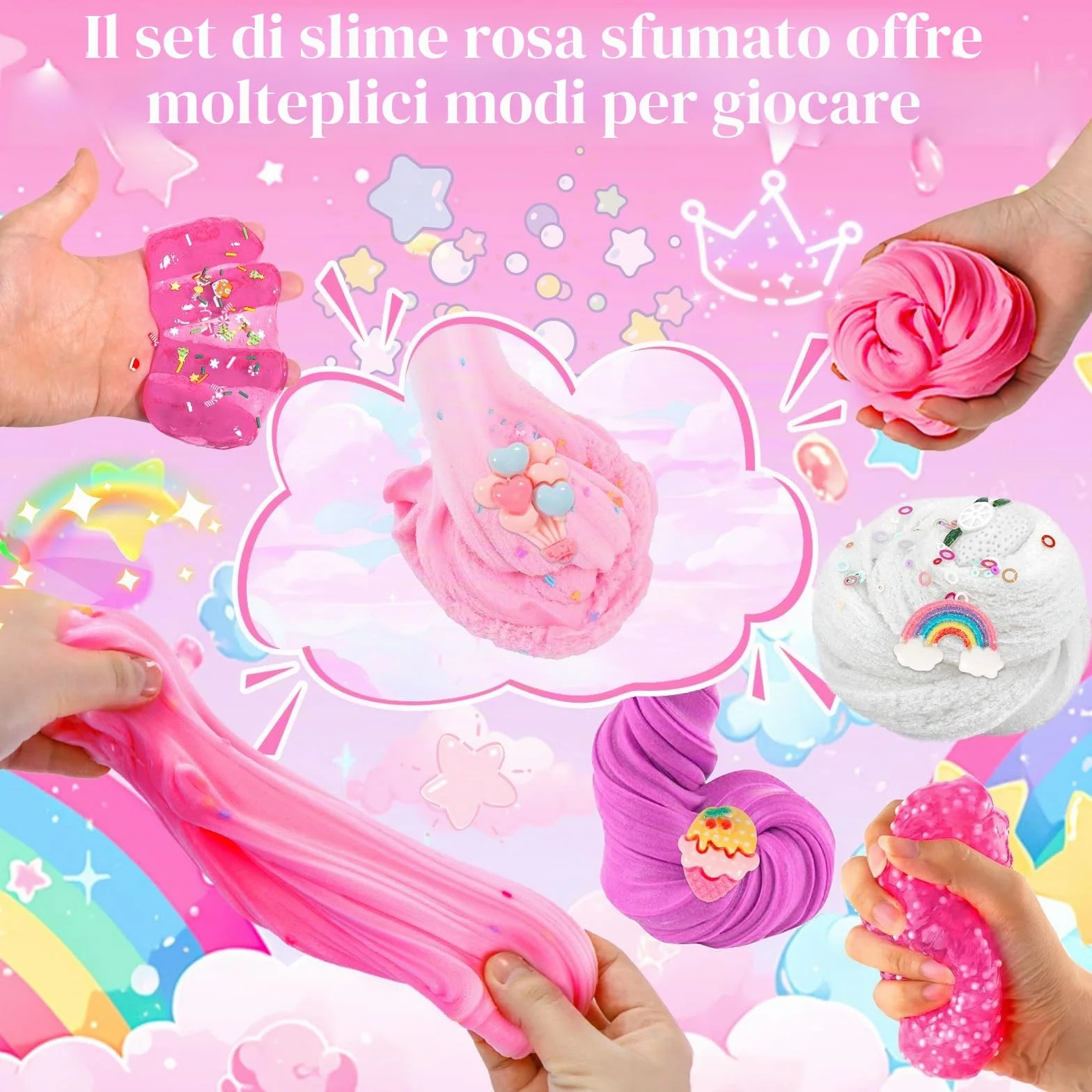 Slime Kit 6 Confezioni Fluffy Butter Kit Fai Da Te Giocattolo Antistress per Bambini