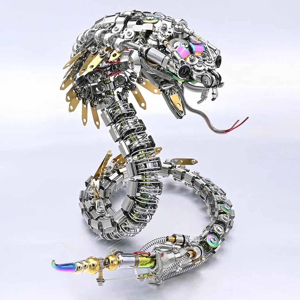 Vipernkobra - Set di puzzle in metallo 3D, per adulti, teenager, Steampunk, meccanico, snake 3D, in metallo, modellino giocattolo regalo, 1000 pezzi