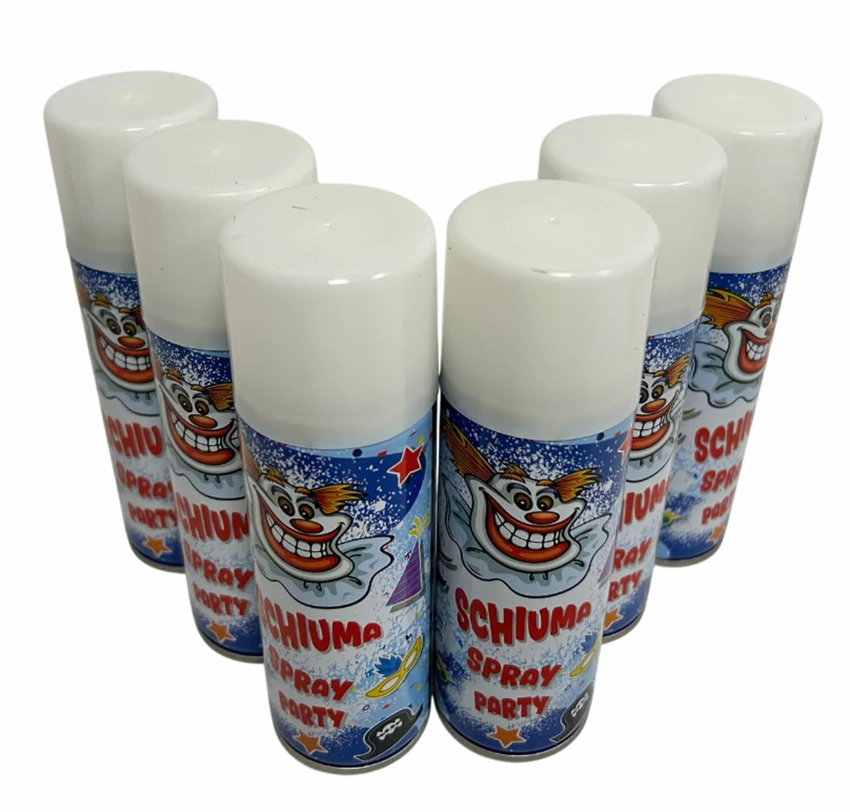 Schiuma Spray 6 pz Confezione da 6 Bombolette di Schiuma Spray Festa Party Carnevale Scherzi di Carnevale Bambini Ragazzi Adulti 150ml 100ml Bombolette Schiuma di Carnevale Schiuma Scherzo (6x 100ml)