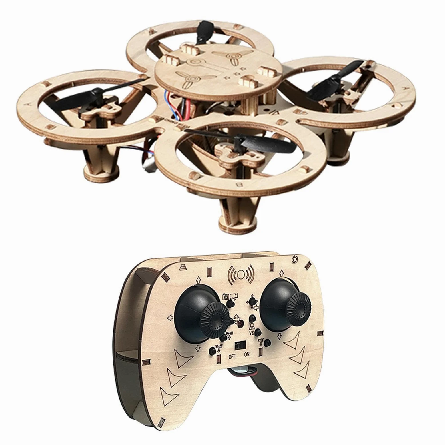 Kit Di Montaggio Drone In Legno Giocattolo Volante Telecomandato Educativo | Kit Di Montaggio Per Drone In Legno Per Bambini Compleanno Hobby Attività Casa Interno Festa Vacanza Casa