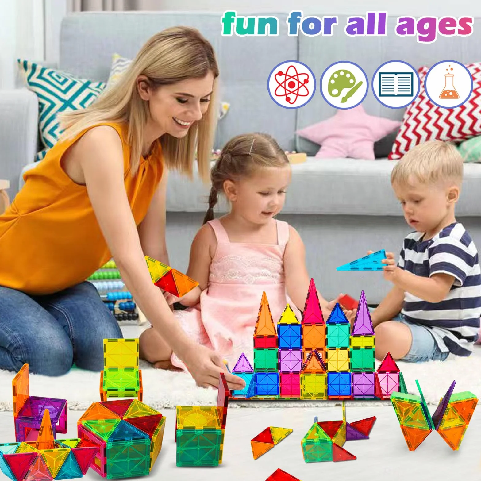 Castello Costruzioni Magnetiche Ragazzi Bambini Blocchi Set Giocattoli STEM Creatività Regali per 3 4 5 6 7 8 anni