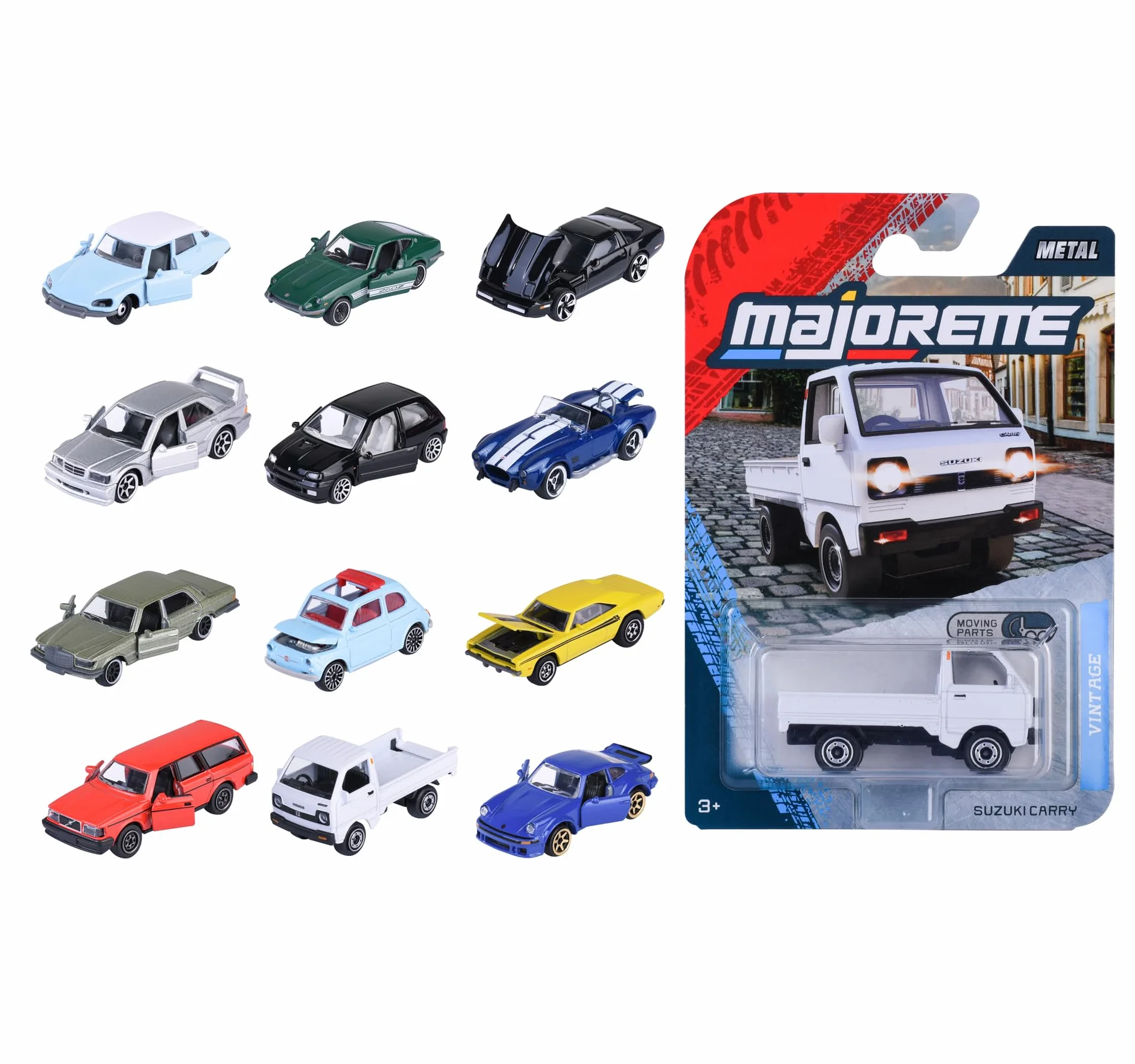 Majorette – Vintage Premium Cars 6+1 Assortiti – Modellini Auto d’Epoca in Metallo Die-Cast, Collezione Premium con Parti Apribili, 8502000001, Giocattolo per Bambini dai 3 Anni in su