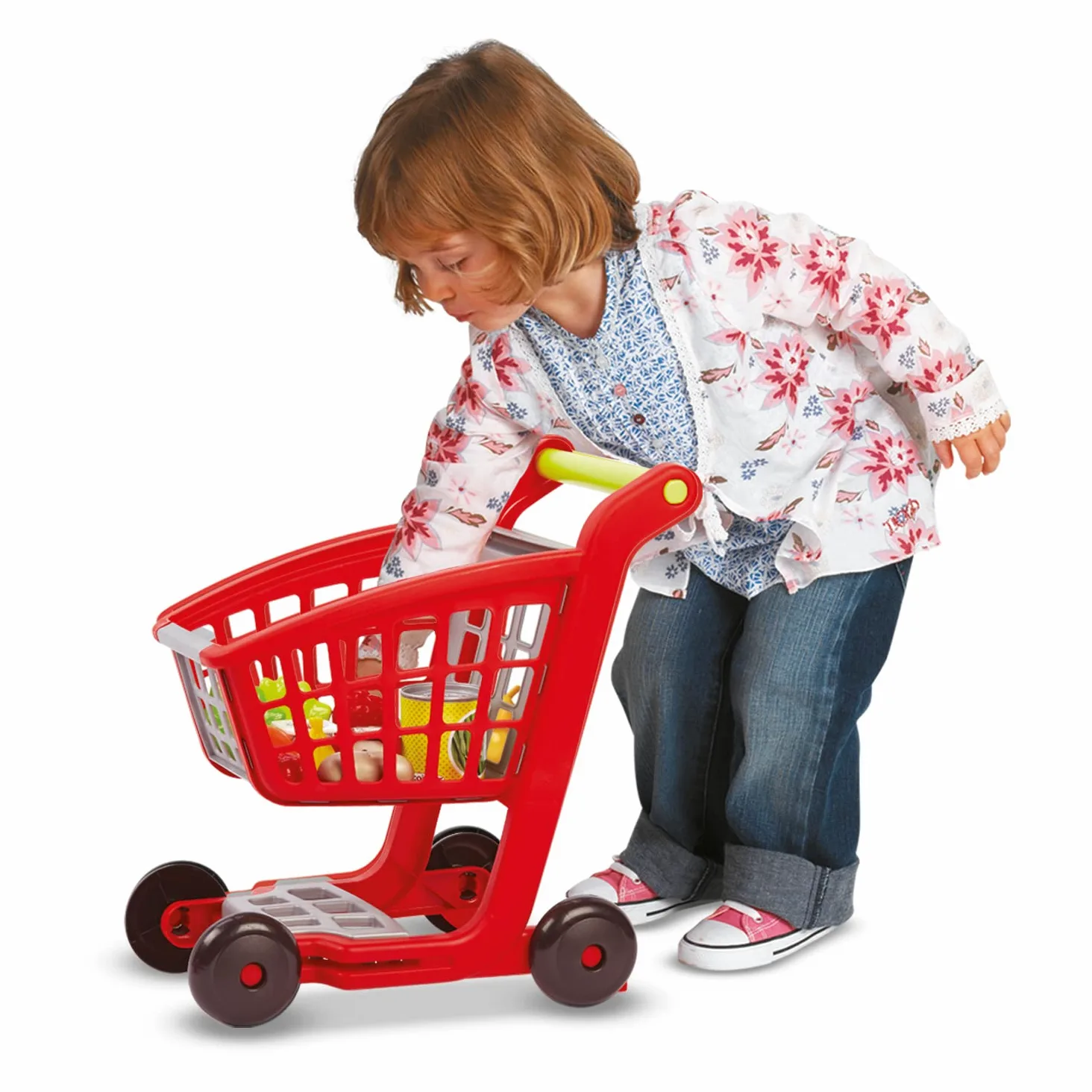 Écoiffier 1219 - Carrello di supermercato per Bambini + registratore + Accessori 100% Chef - a Partire dai 18 Mesi - Made in France