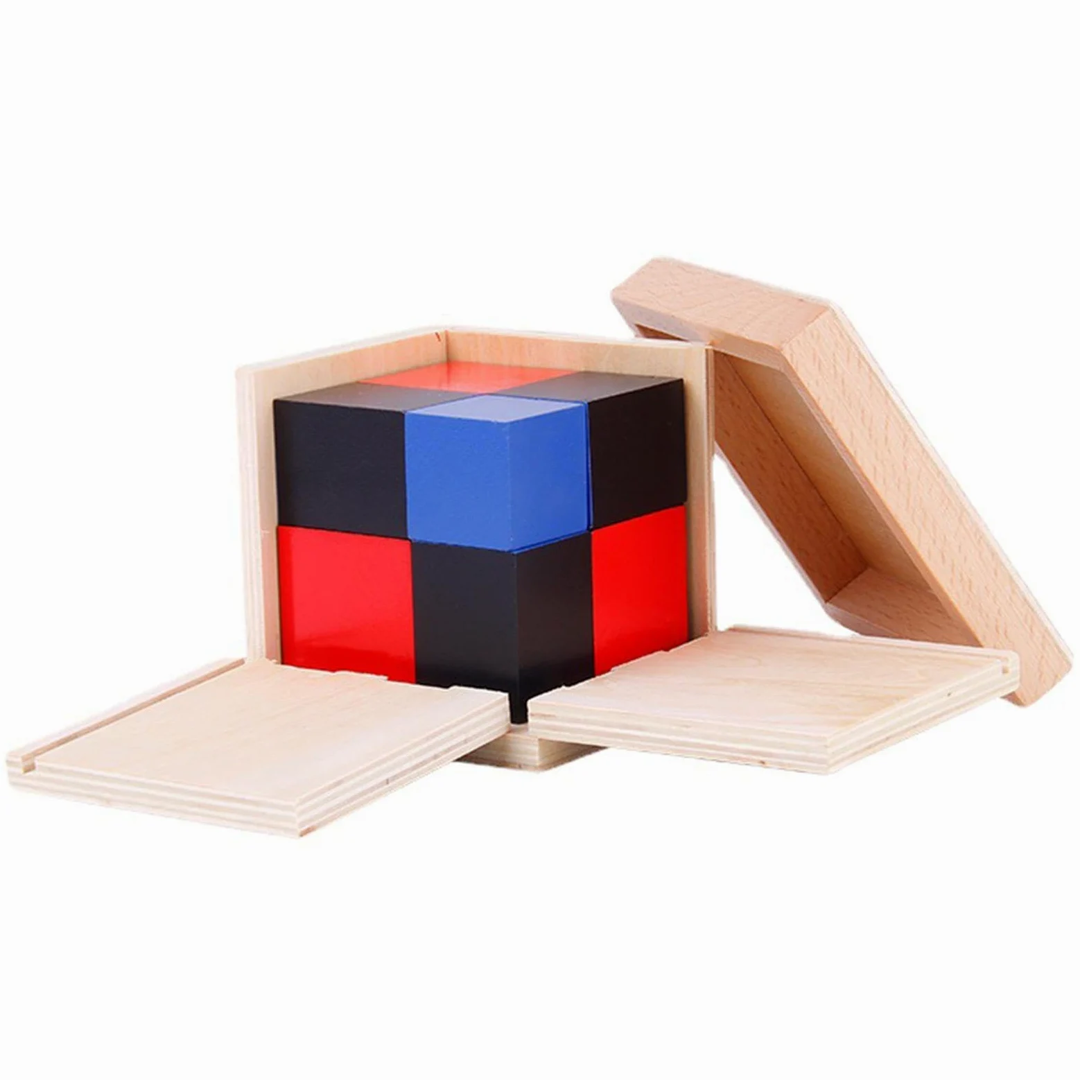 Cubo Giocattolo in Legno, Giocattolo per L'apprendimento Precoce in età Prescolare, Cubo binomiale