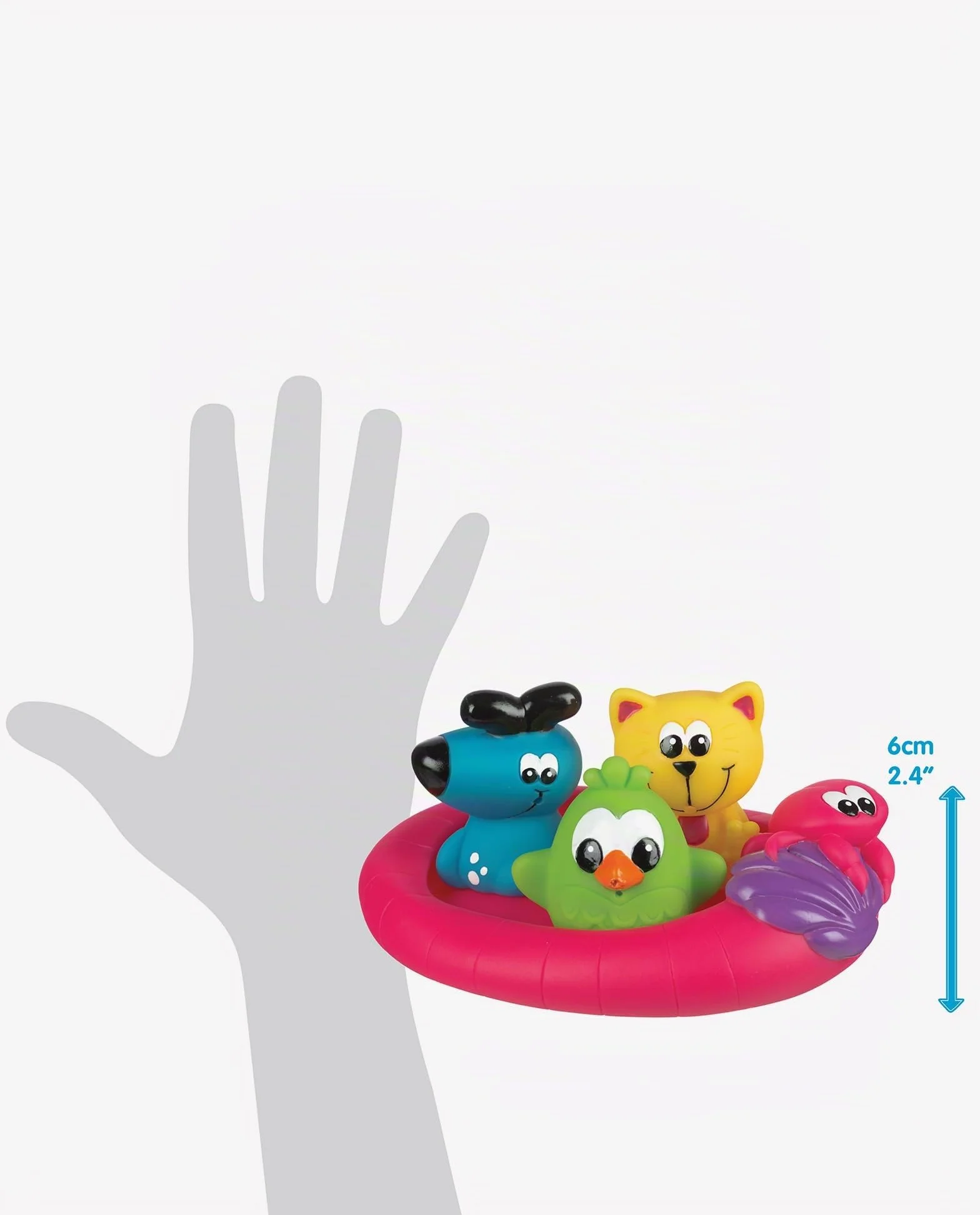 Playgro Gioco da Bagno 3 Amici Galleggianti, Impermeabile/Antisporco