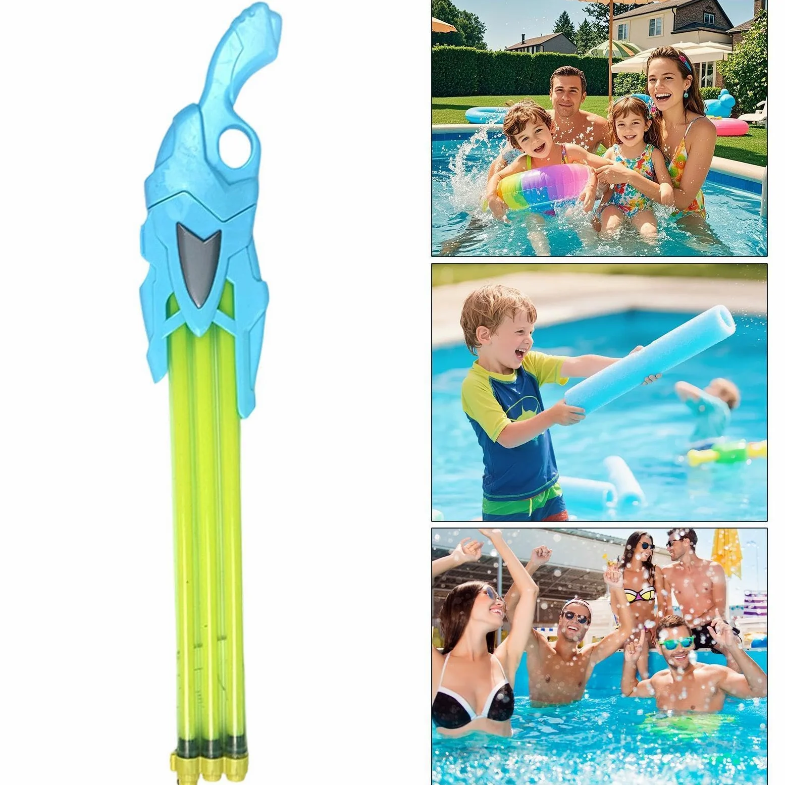 Pistola ad acqua giocattolo estiva per esterni, multitubo estraibile | Giocattoli per combattimento acquatico, per bambini, adulti, compleanno, parco, campeggio, giardino, prato, cortile, riunioni