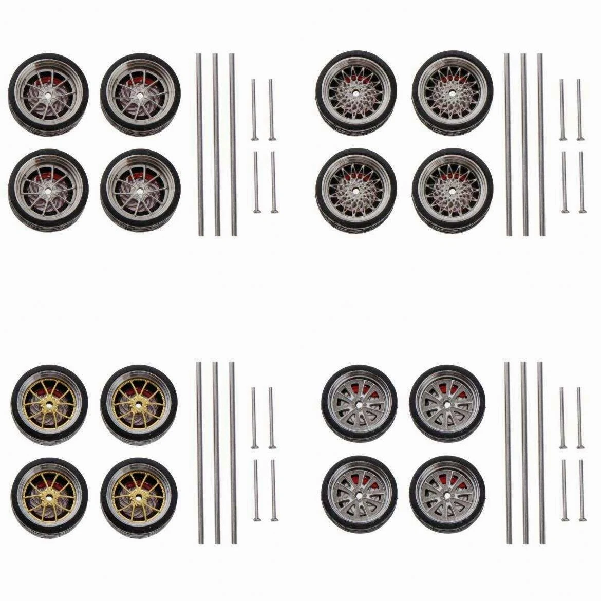 Accessori Auto Modello 1/64 – Ruote Alluminio | cerchi rimovibili, per collezione, adulti