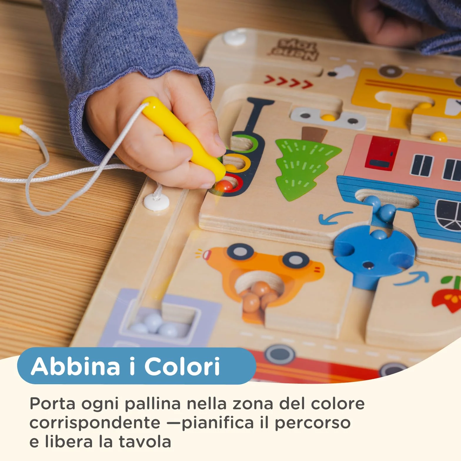 Nene Toys Labirinto Magnetico per Bambini 2+ Anni – Gioco Magnetico da Viaggio Busy Board Montessori