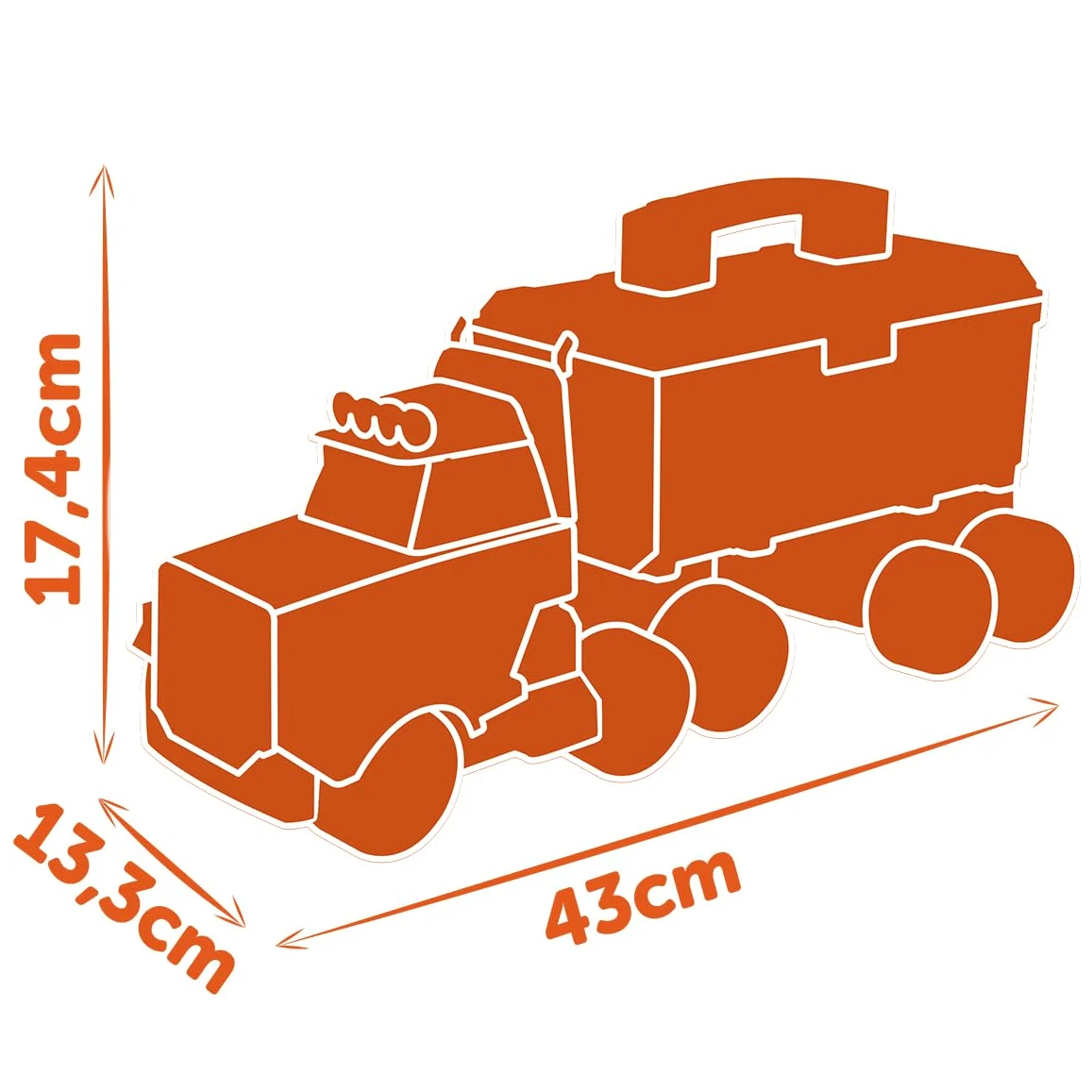 Smoby - Black+Decker - Camion Bricolo - Accessori Inclusi - Rimorchio - Maniglia per Il Trasporto - Gru da Costruzione - dai 3 Anni