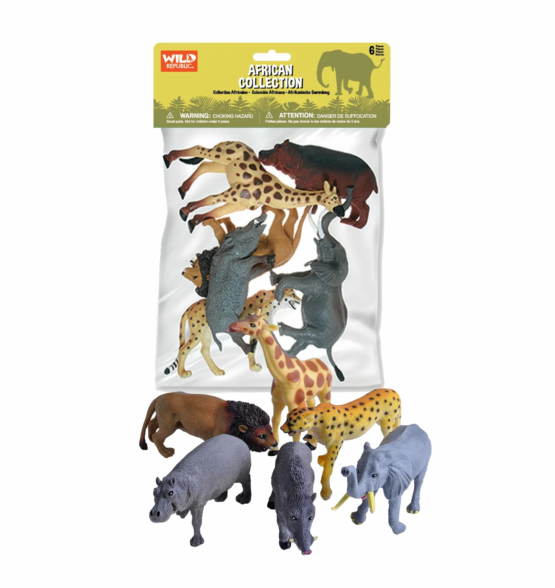 Wild Republic 64003 - Animali africani, confezione da 6