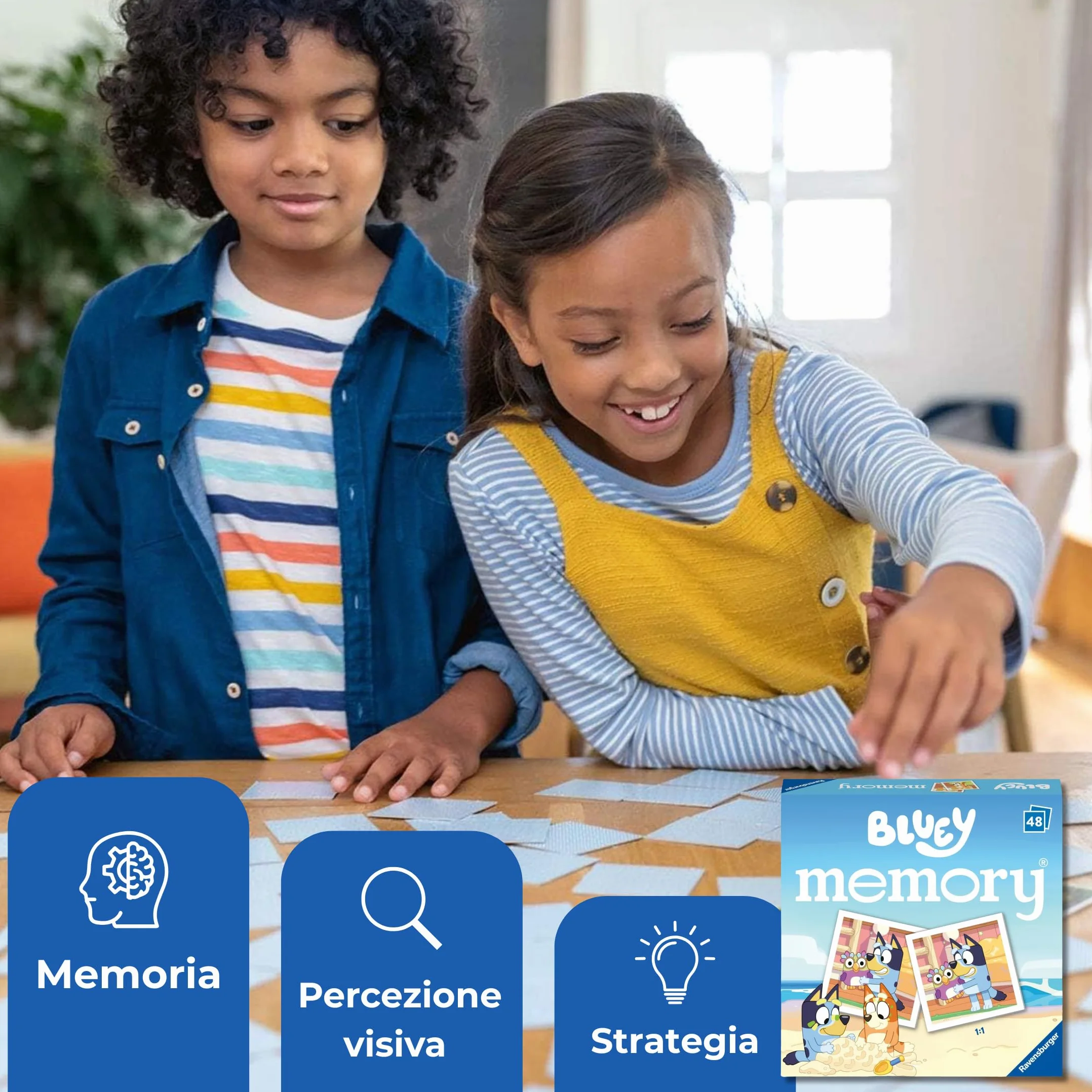 Ravensburger - Gioco Memory Per Bambini Mini Memory Bluey | Gioco Carte Bambini | Giochi Bimba 4 Anni | 2-8 Giocatori | Giochi Di Carte | Regalo Originale