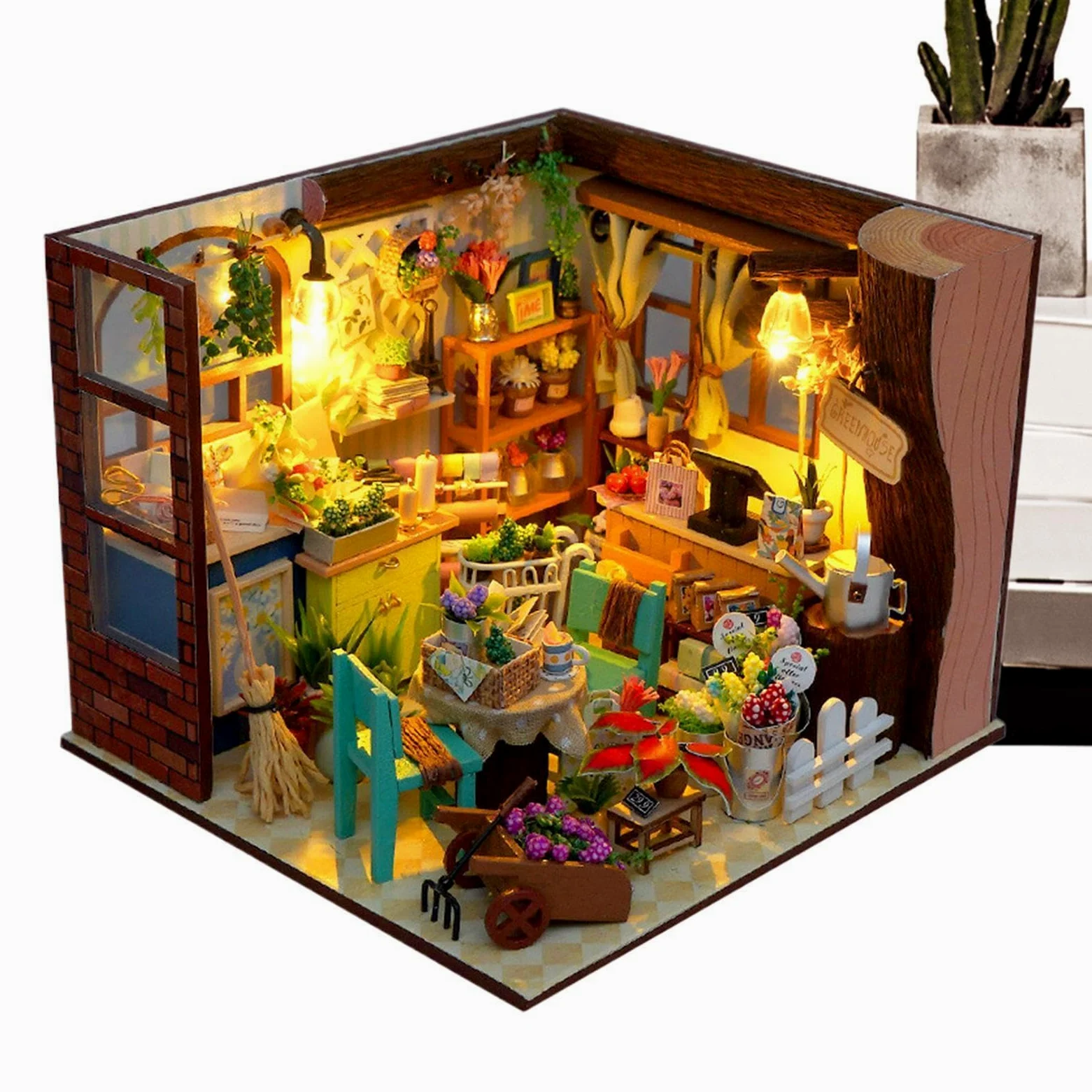 Kit fai da te per una casa in miniatura Giocattolo Di Costruzione Modellino | Mini Kit Casa per Scrivania Arredo Casa Libreria Soggiorno Camera